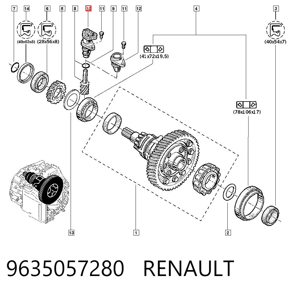 9635057280 Renault (RVI) Датчик скорости спидометра