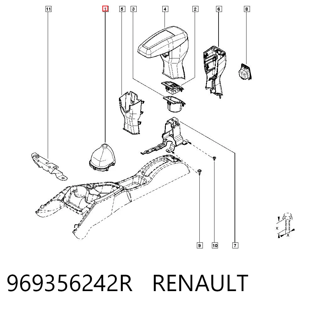 969356242R Renault (RVI) Чехол на рычаг переключения