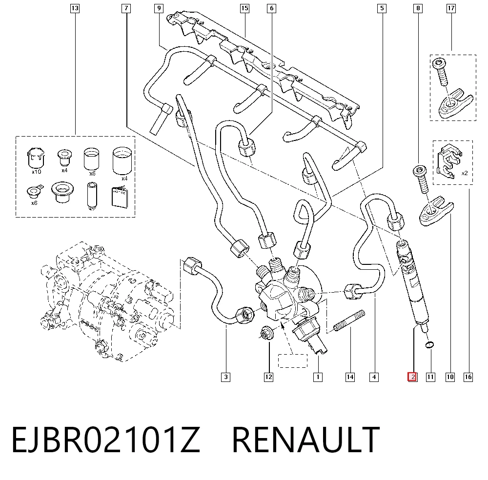 EJBR02101Z Renault (RVI) Топливные форсунки