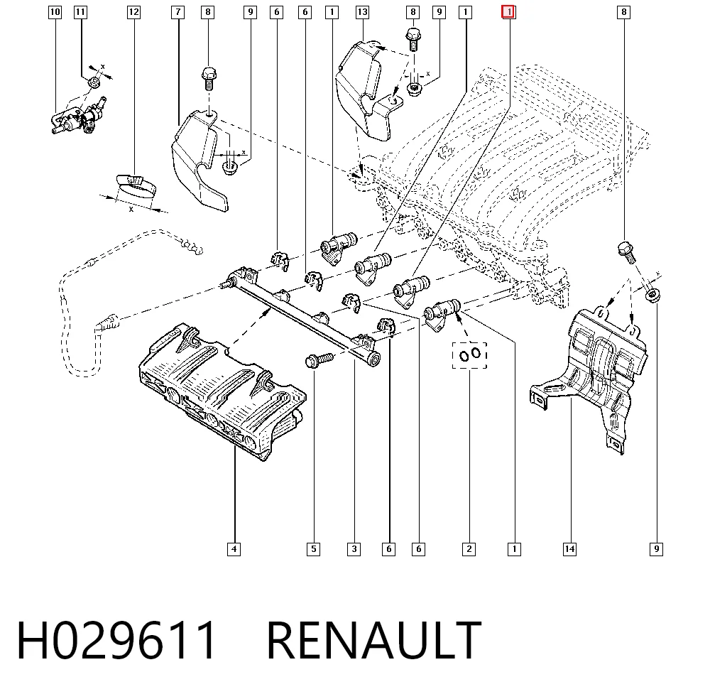  Топливные форсунки Renault Megane 1