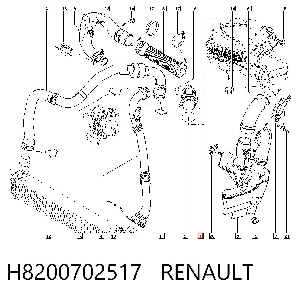 H8200702517 Renault (RVI) Датчик расхода воздуха