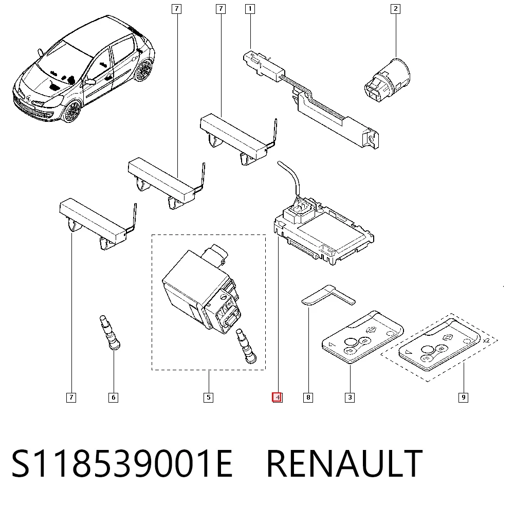 Замок зажигания Renault Clio III GRANDTOUR универсал (KR01) (2008 - 2026) цена, от 12.67 USD