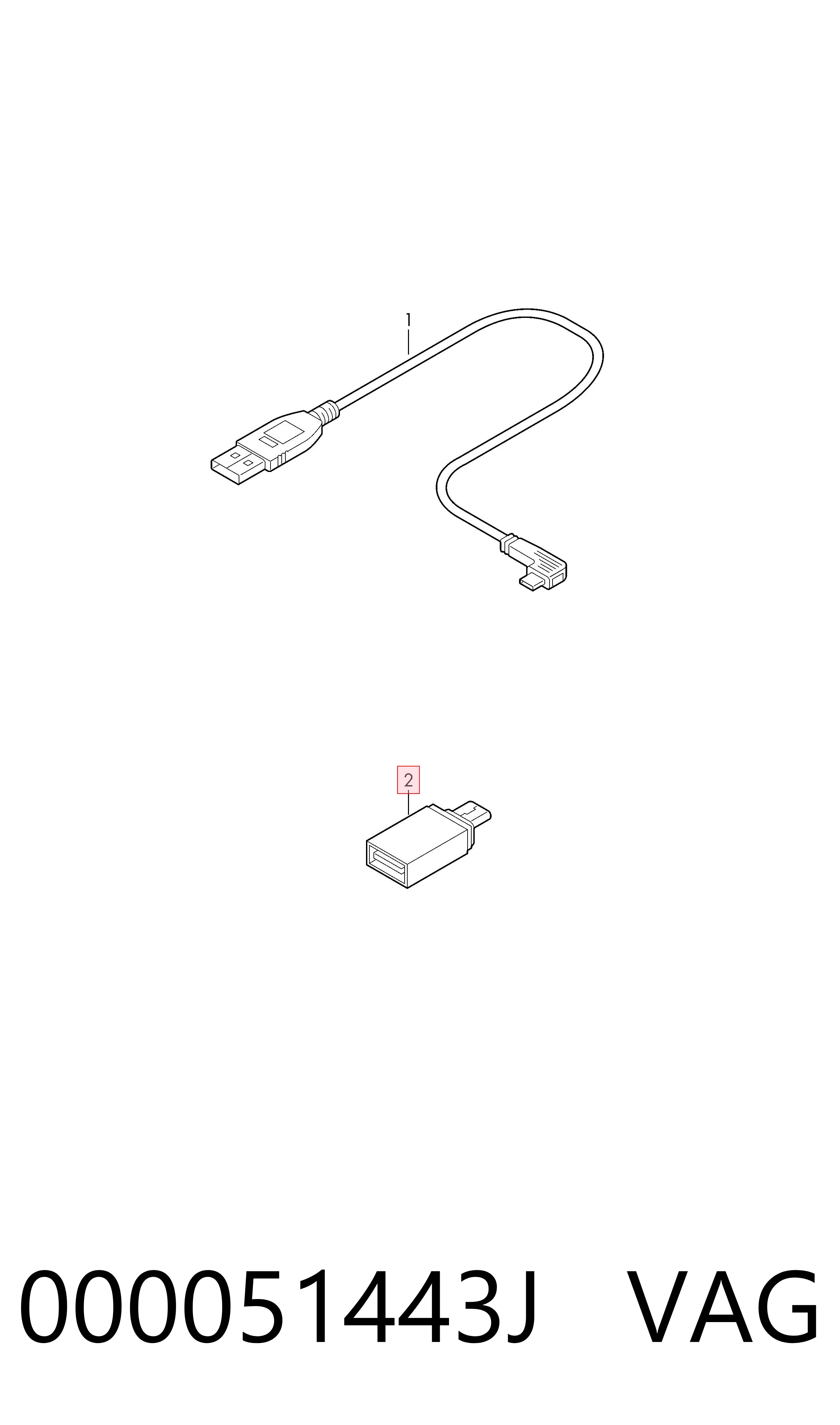 000051443J VAG USB-разветвитель