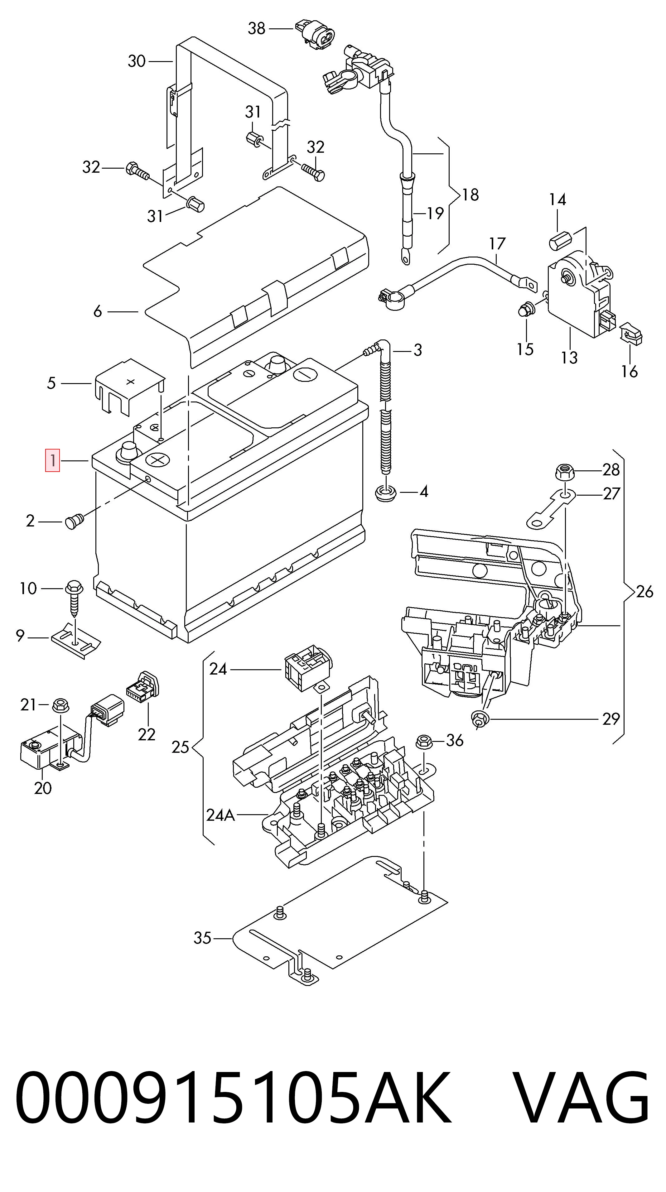 Купить 244101BN0A Renault (RVI) Батарея аккумуляторная
