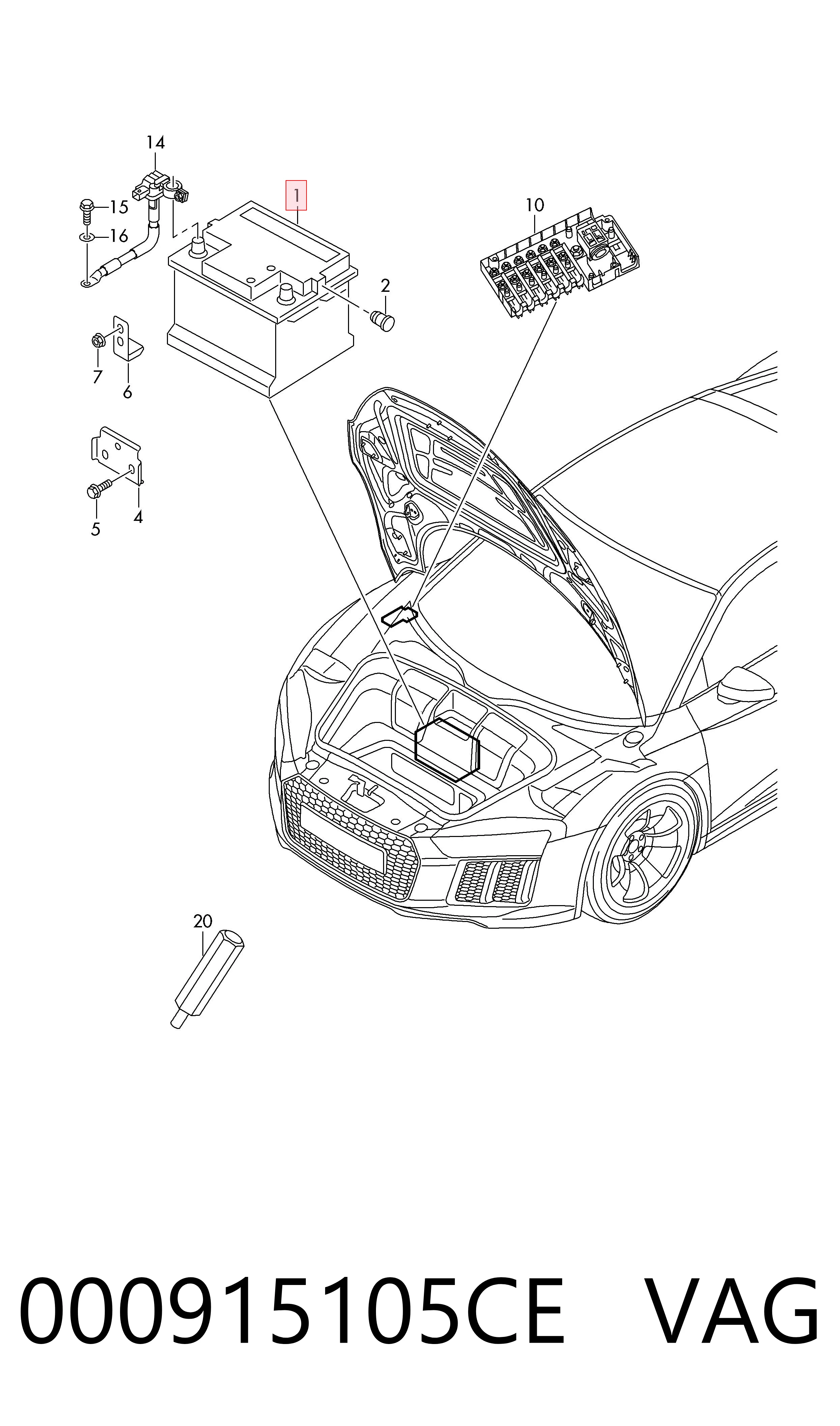 Аккумулятор автомобильный VAG 000915105CE цена, от 457.80 USD