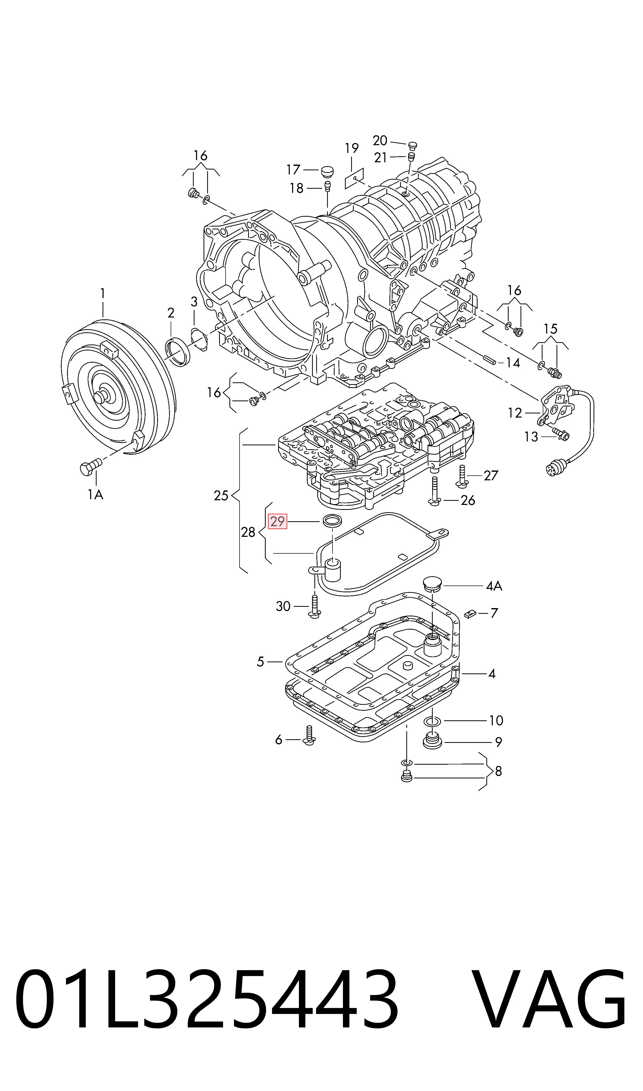 01L325443 VAG Кольцо уплотнительное фильтра АКПП