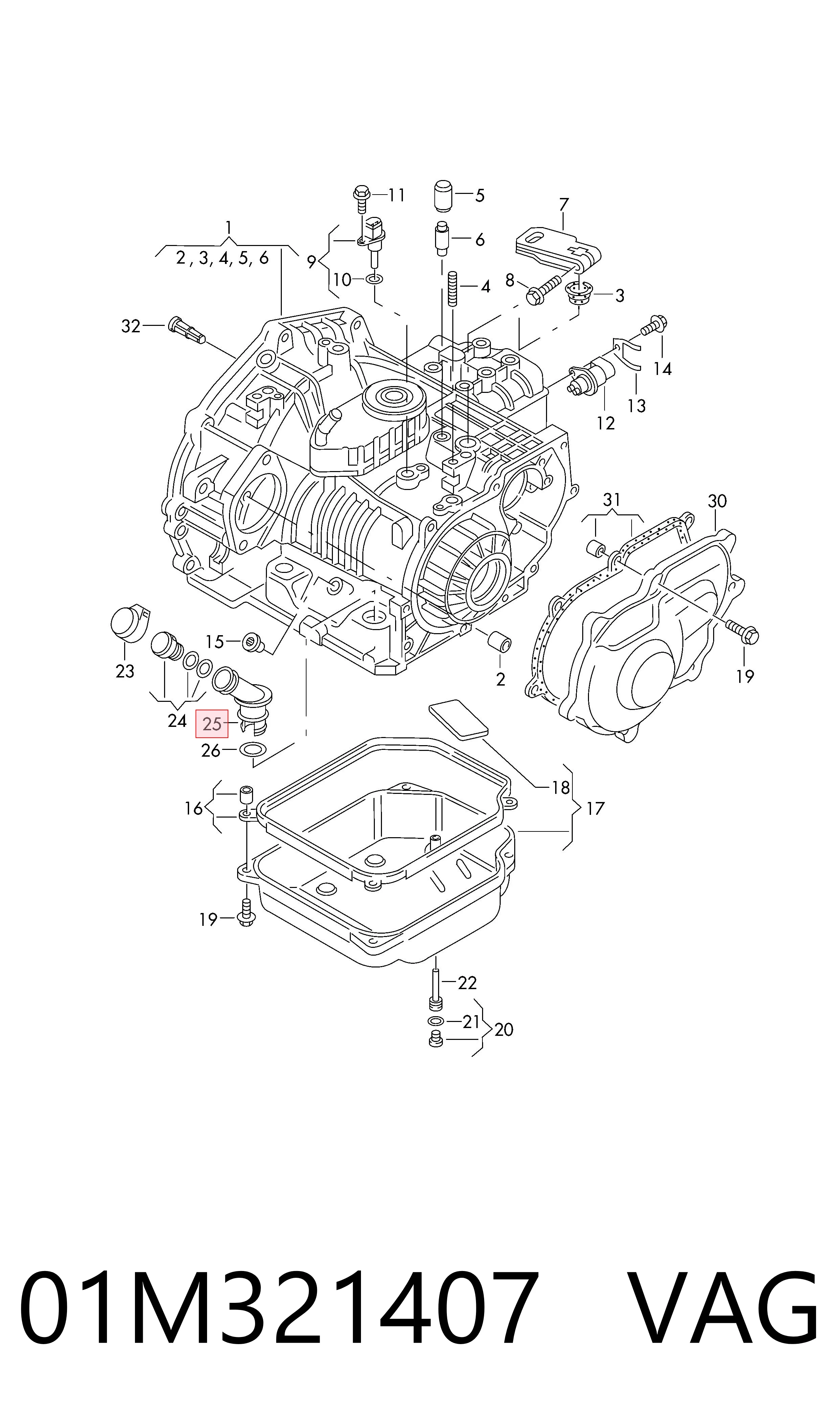 01M321407 VAG Горловина маслозаливная