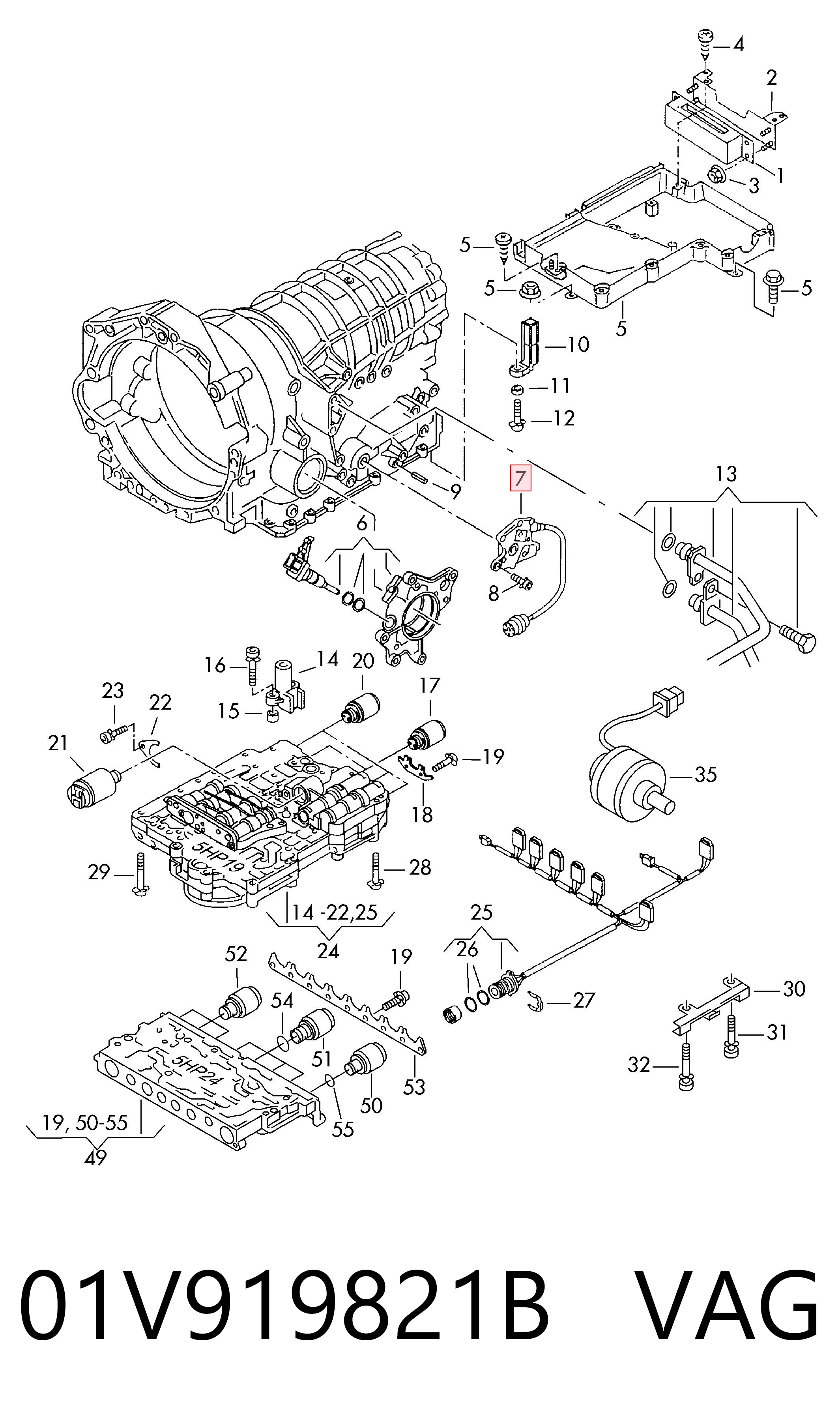 01V919821B VAG Датчик положения селектора АКПП