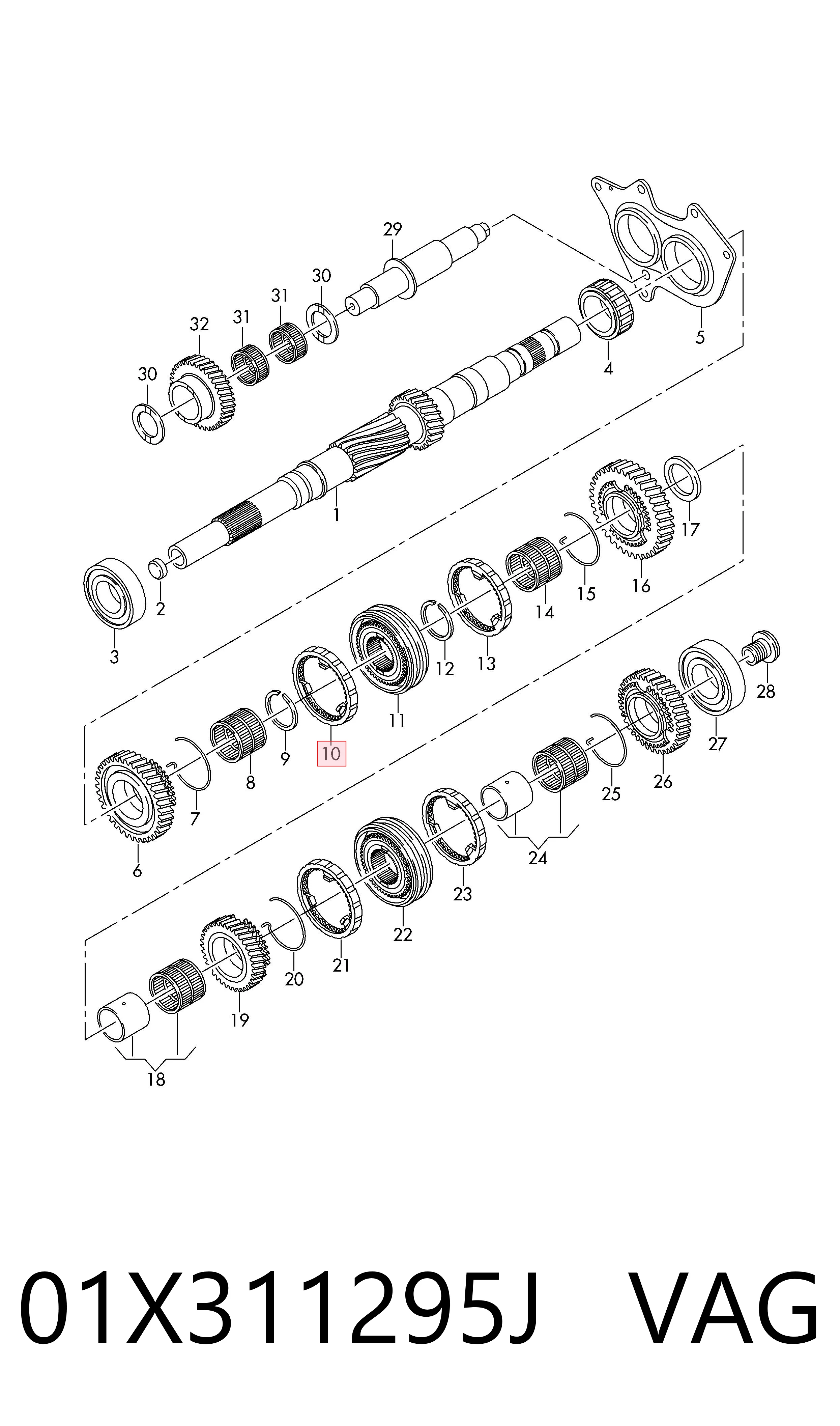 Кольцо синхронизатора VAG 01X311295J цена, от 105.35 USD