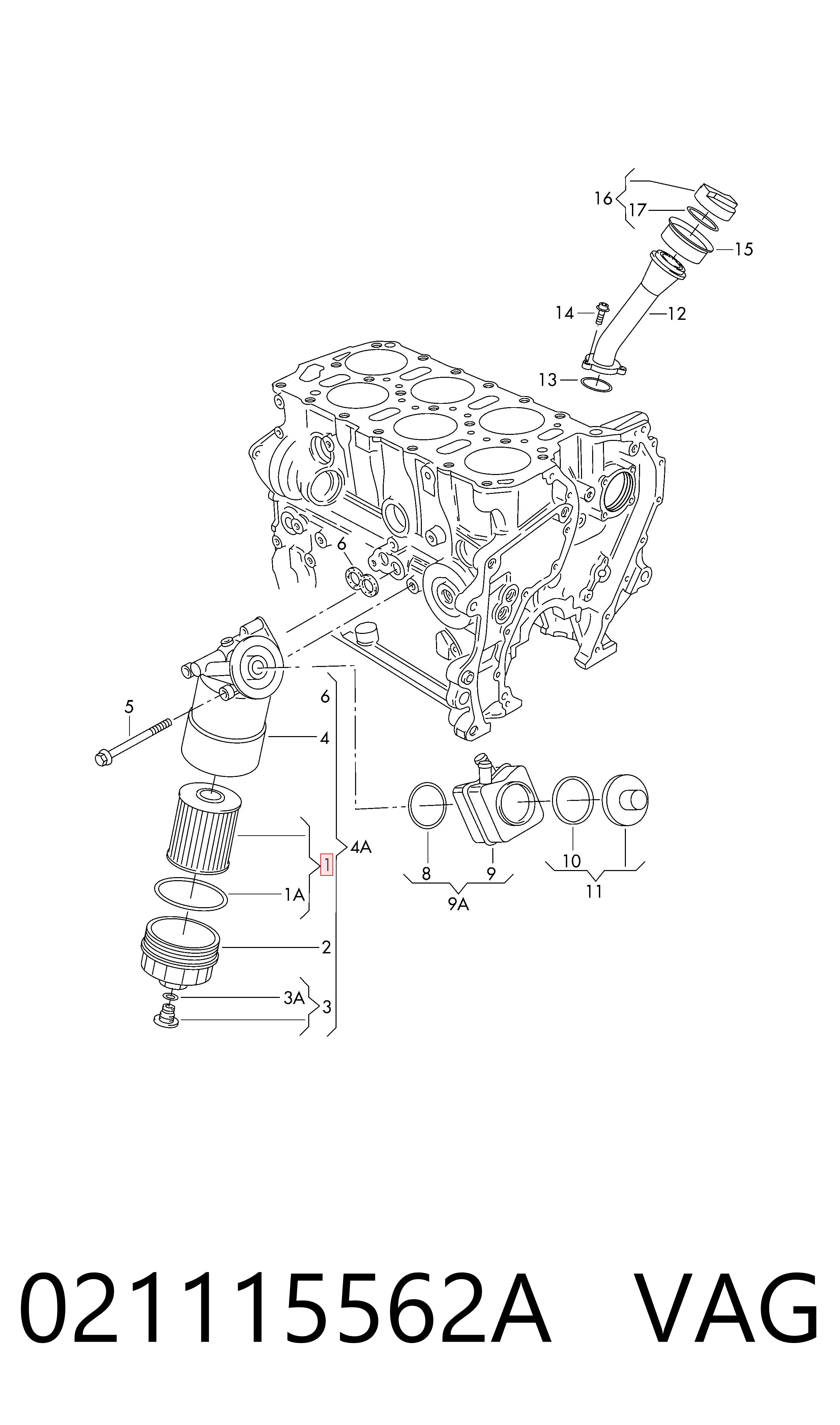 Фильтр очистки масла центробежный VAG 021115562A цена, от 13.36 USD
