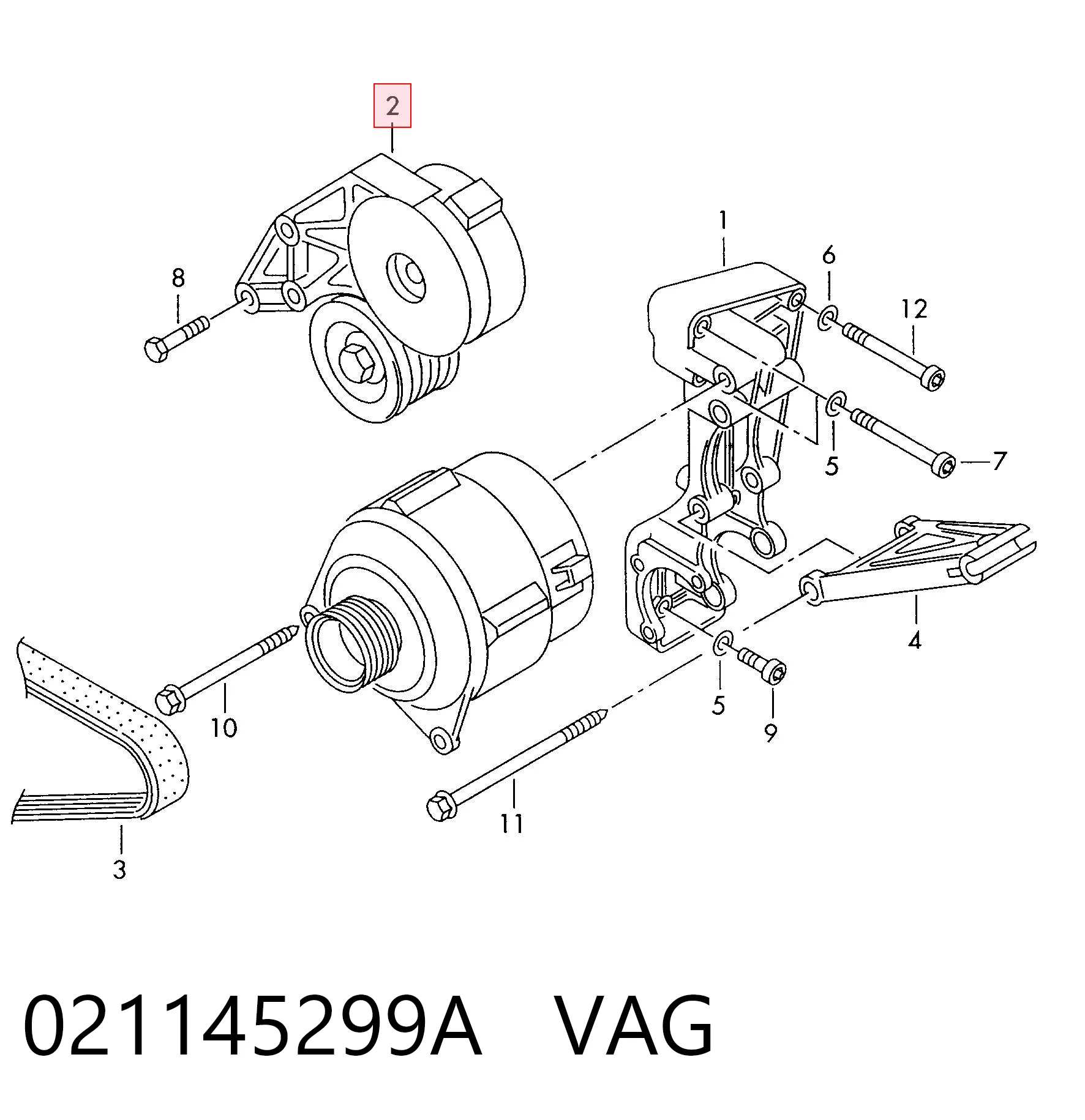 021145299A VAG Натяжитель клинового ремня