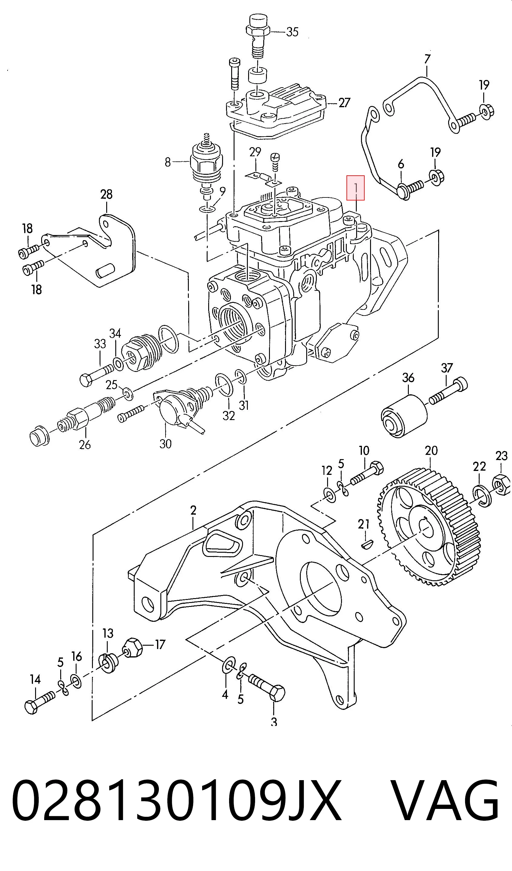 Насос топливный высокого давления (ТНВД) на Audi 80 B4 8C2