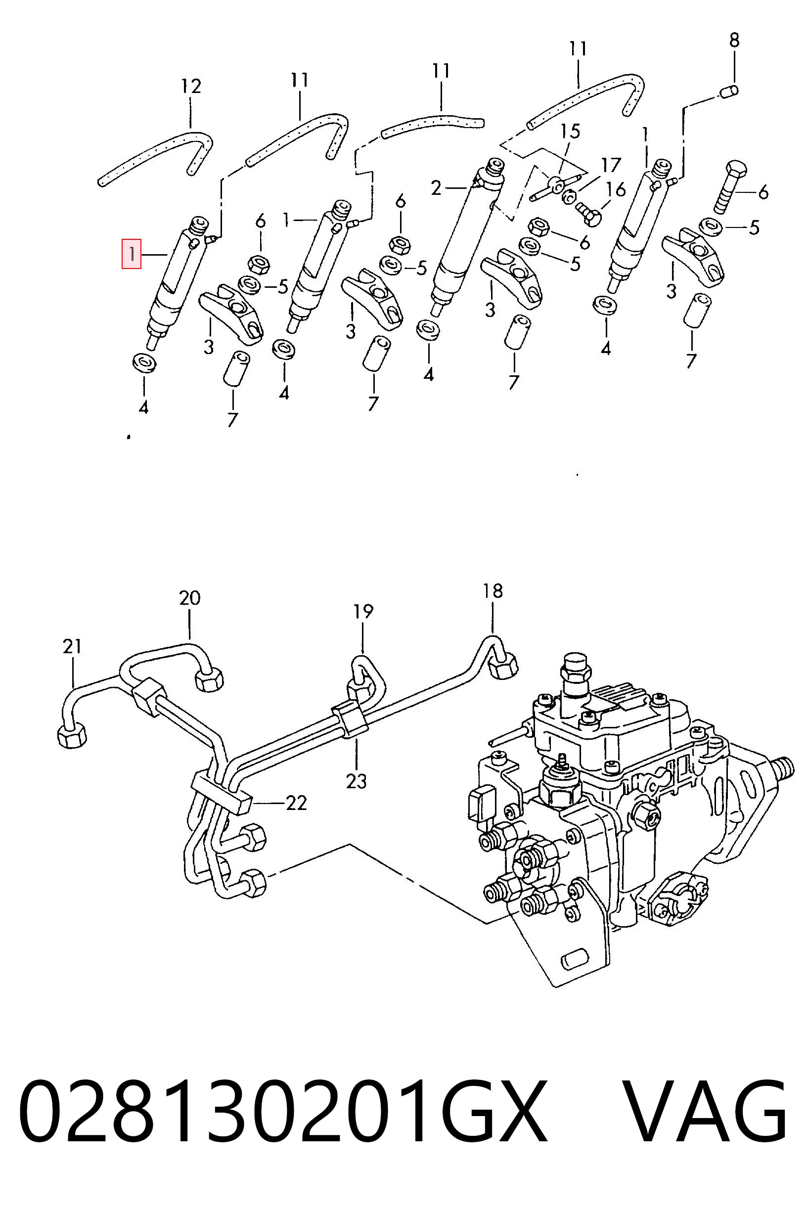 Форсунка инжектора Volkswagen Passat B3, B4 универсал (3A5, 351, 315) (1988 - 1997) цена, от 12.67 USD