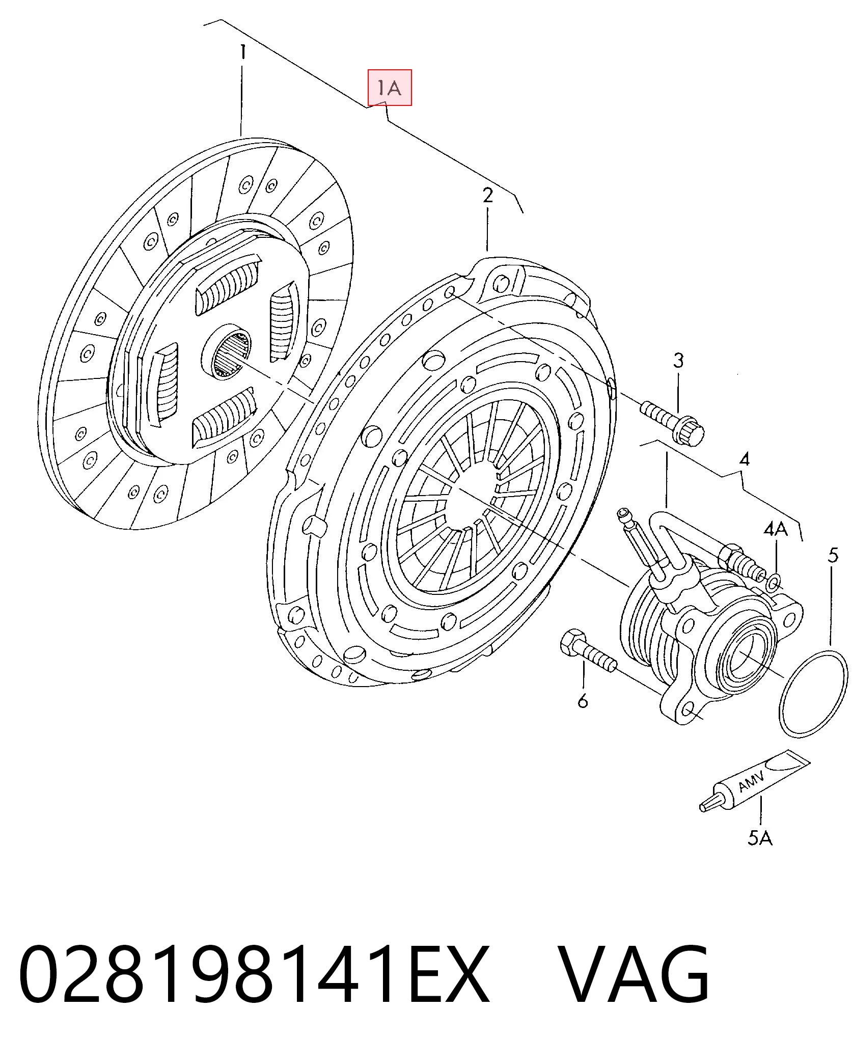 Комплект сцепления VAG 028198141EX