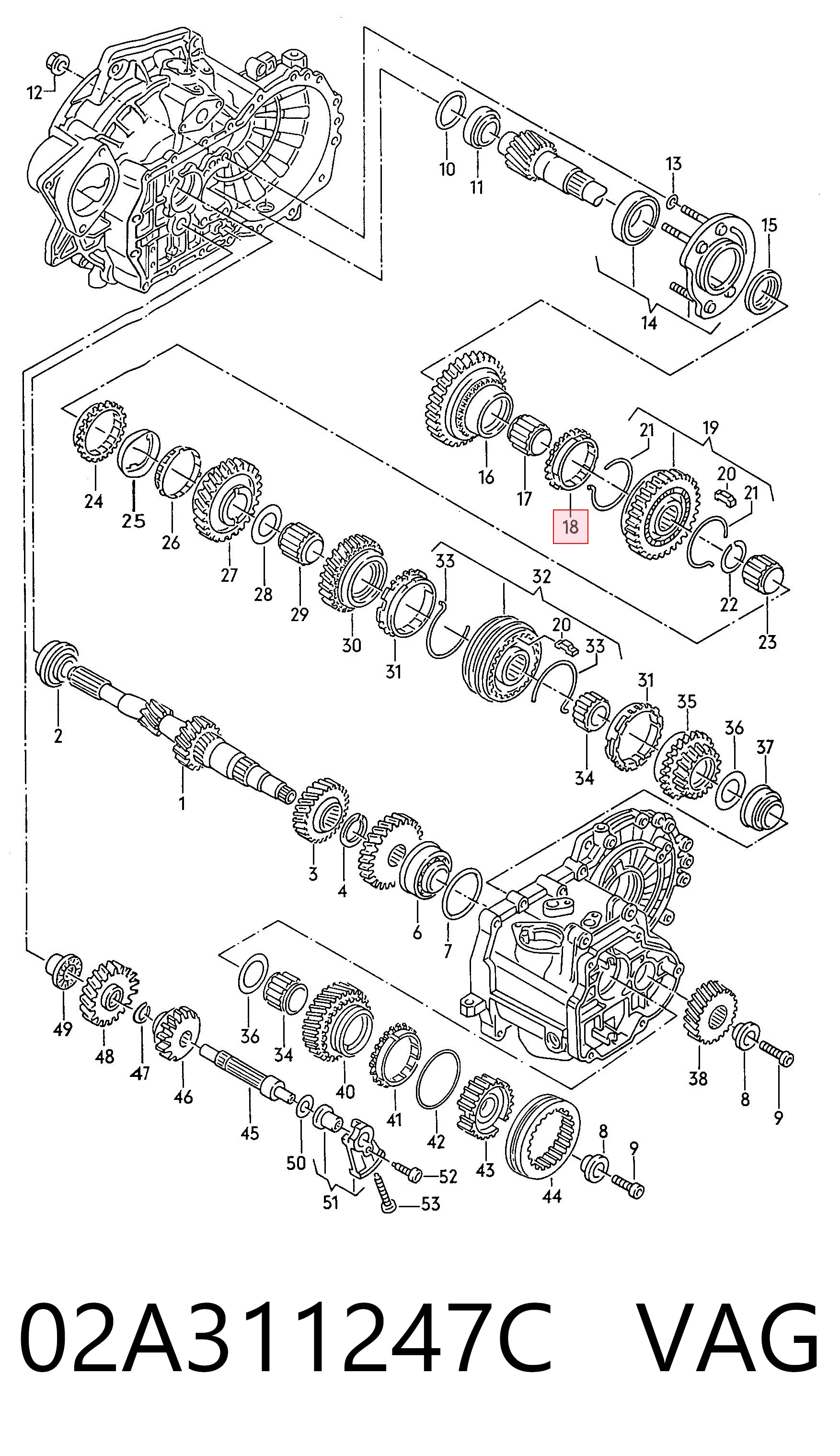 02A311247C VAG Кольцо синхронизатора
