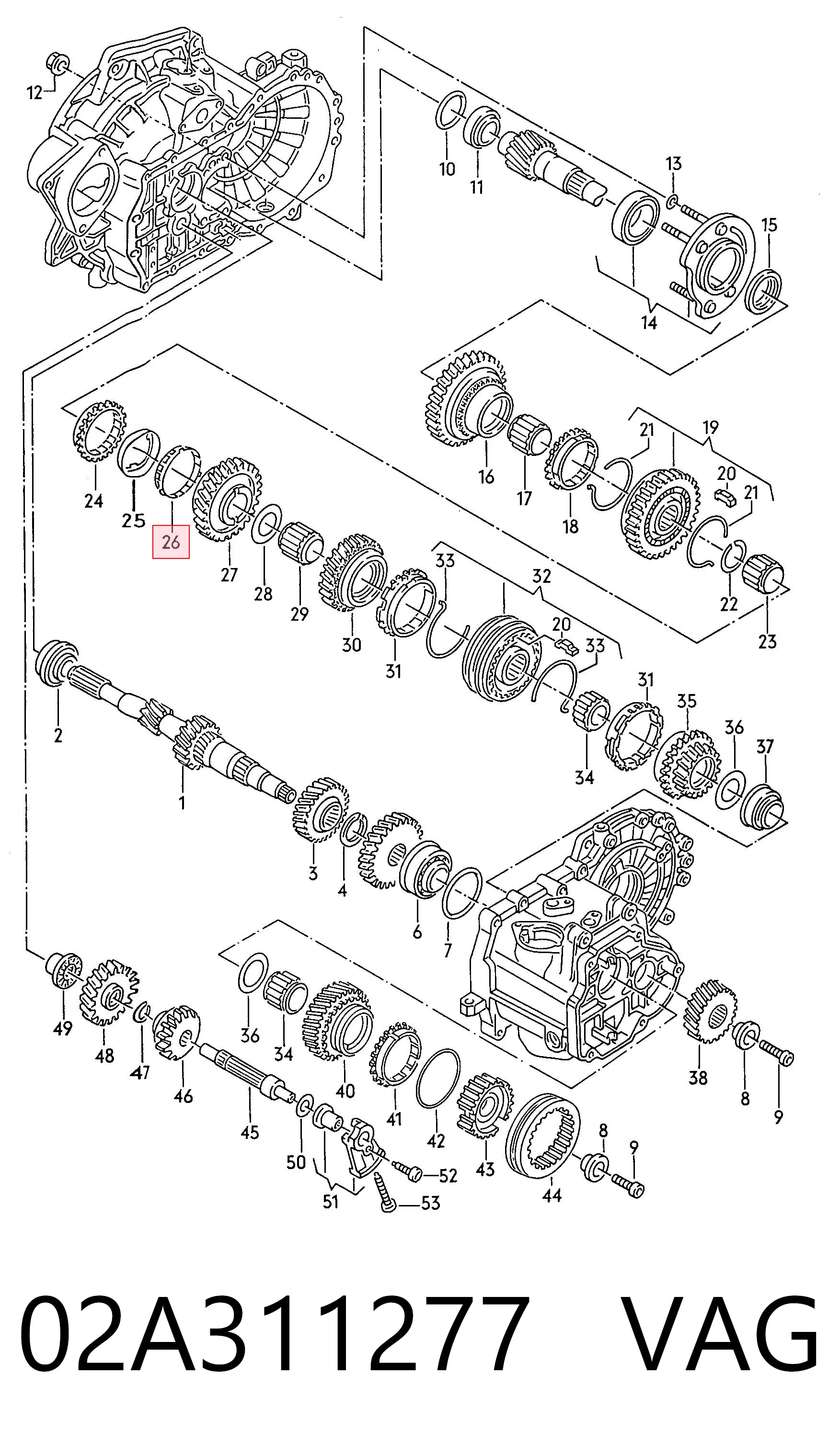 02A311277 VAG Кольцо синхронизатора