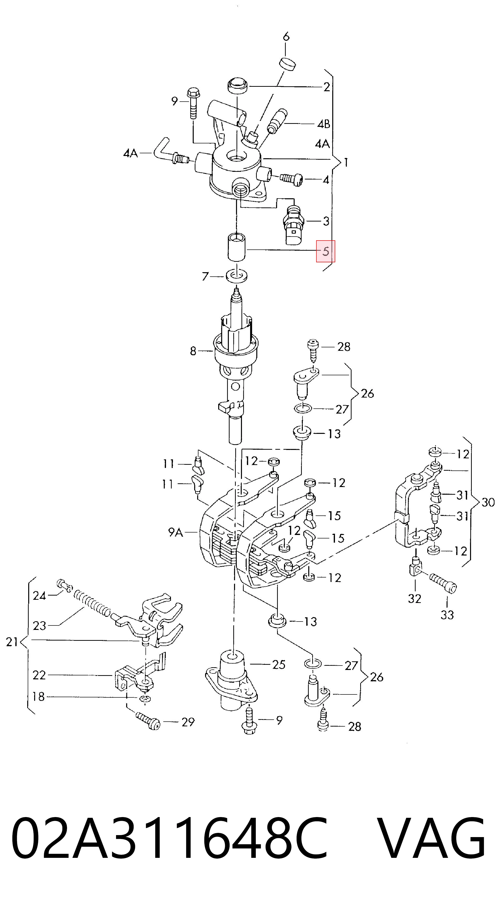 02A311648C VAG Втулка переключения передач