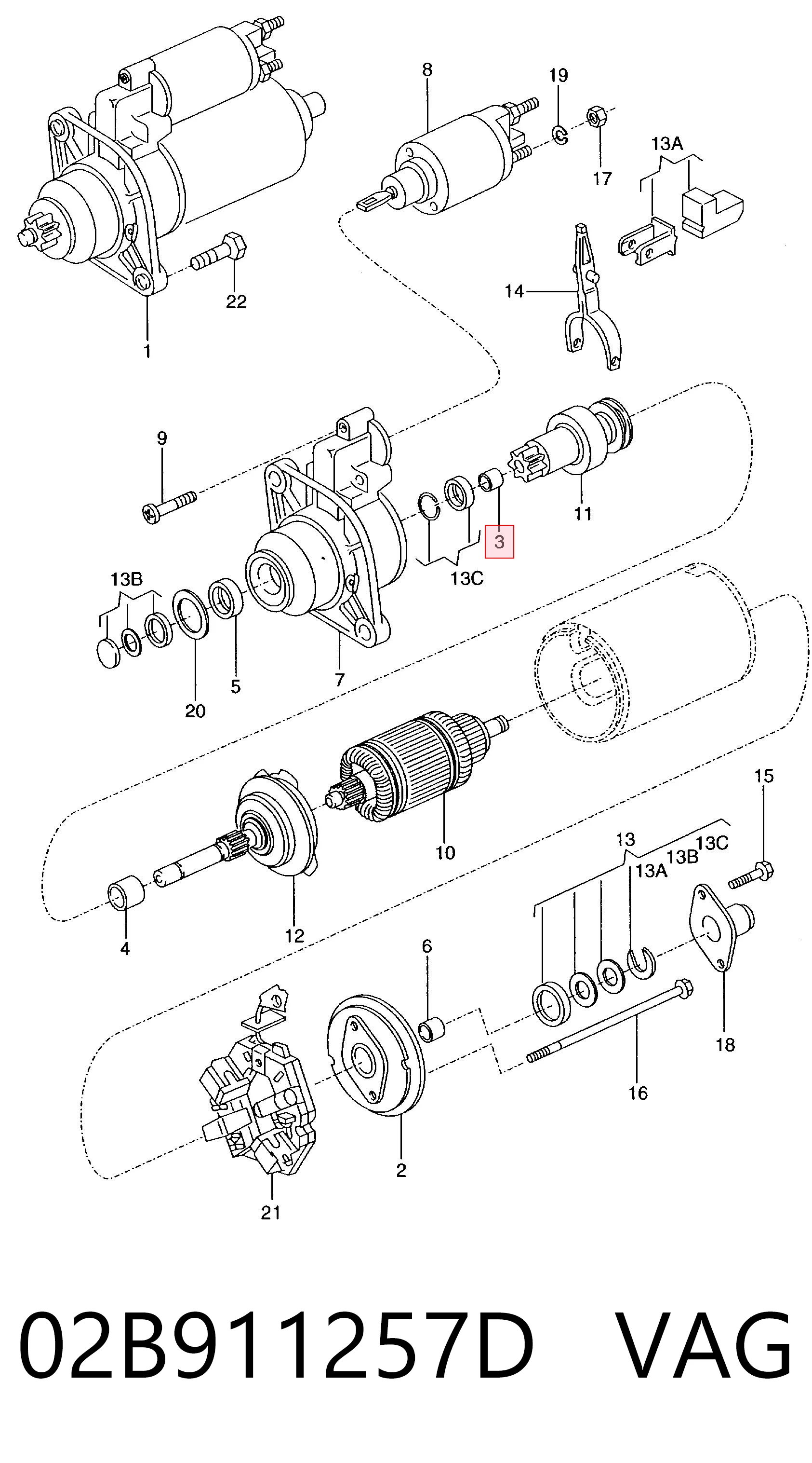Купить Втулка стартера Фольксваген Крафтер 30-50 2E, 2EA, 2EB, 2ED, 2EH, 2EX