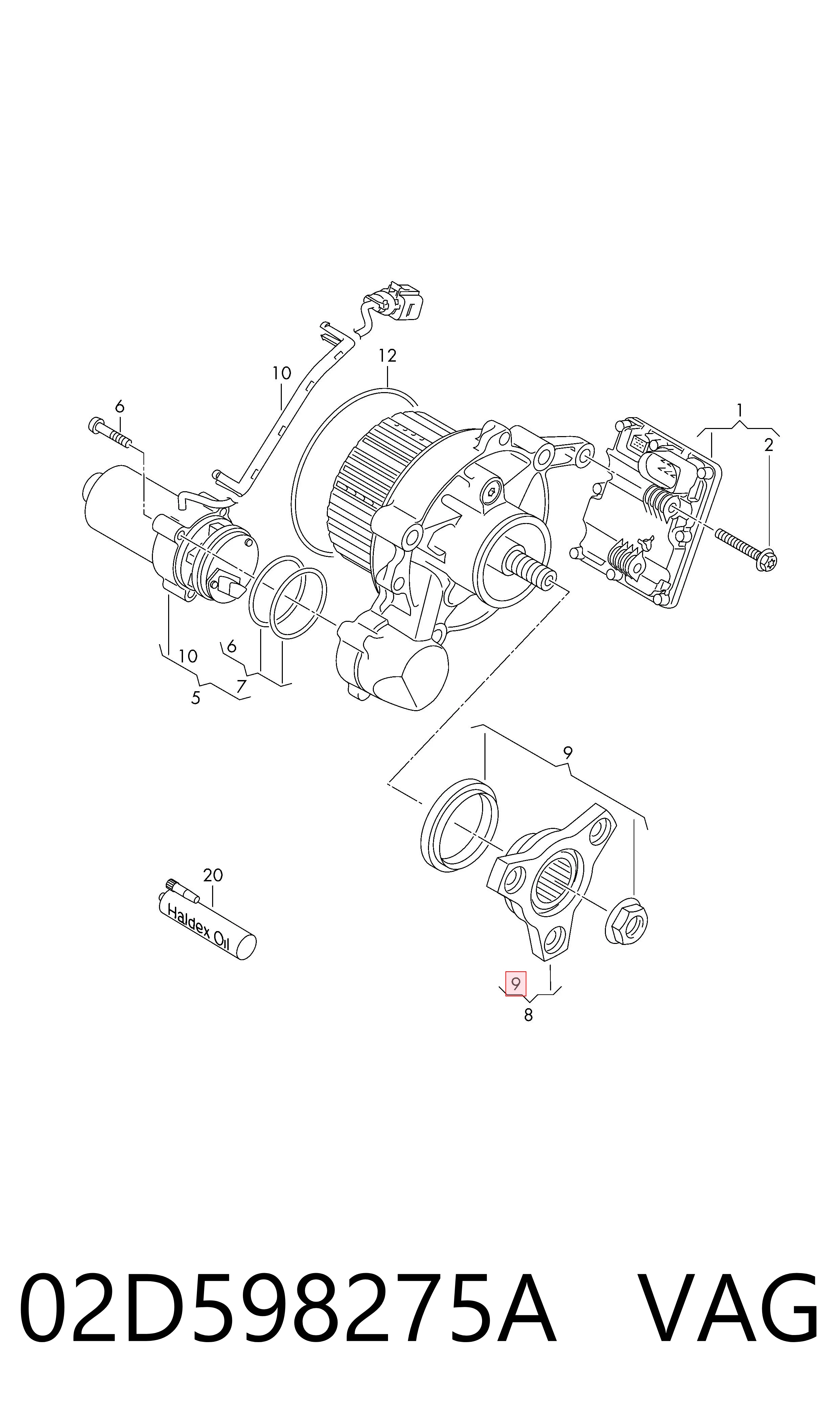 Сальник муфты Haldex VAG 02D598275A цена, от 74.09 USD