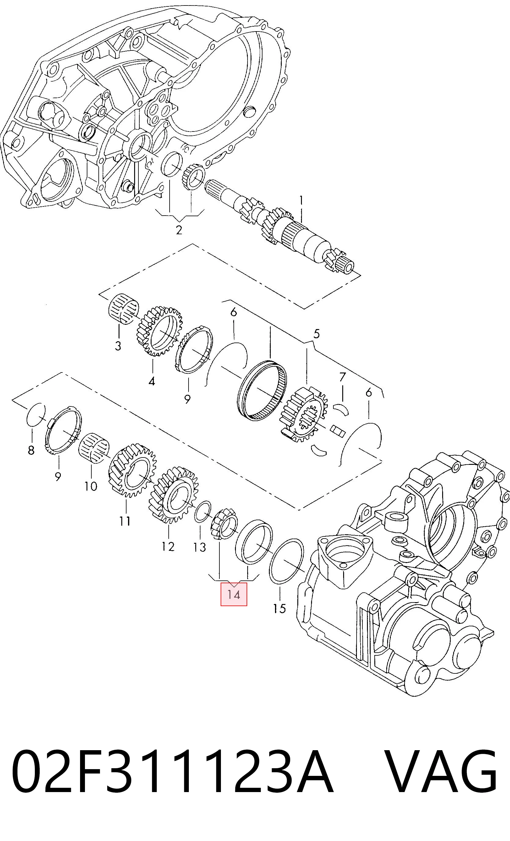 02F311123A VAG Подшипник главного вала КПП