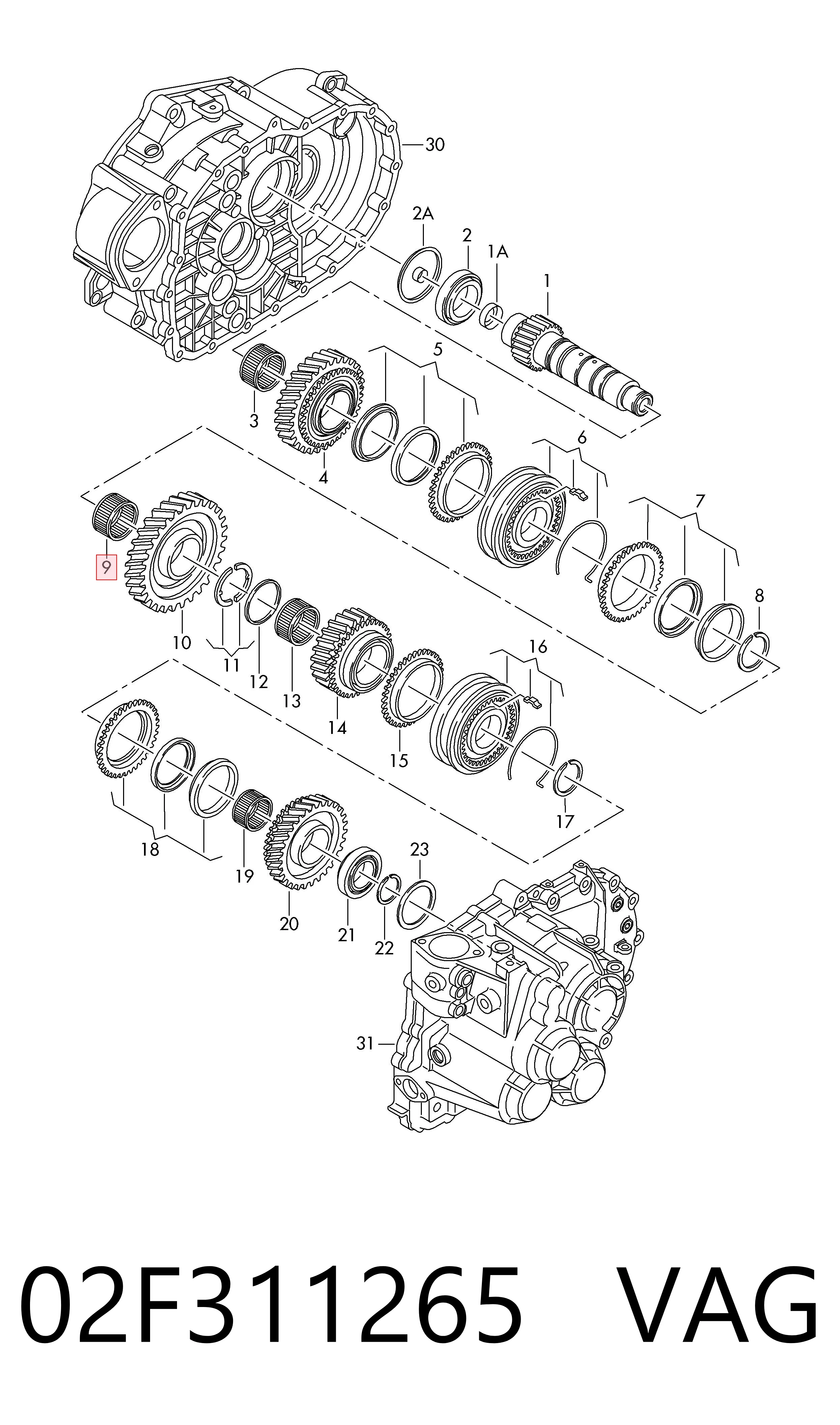 Подшипники коробки на Skoda Kodiaq I NS6, NS7, NV7