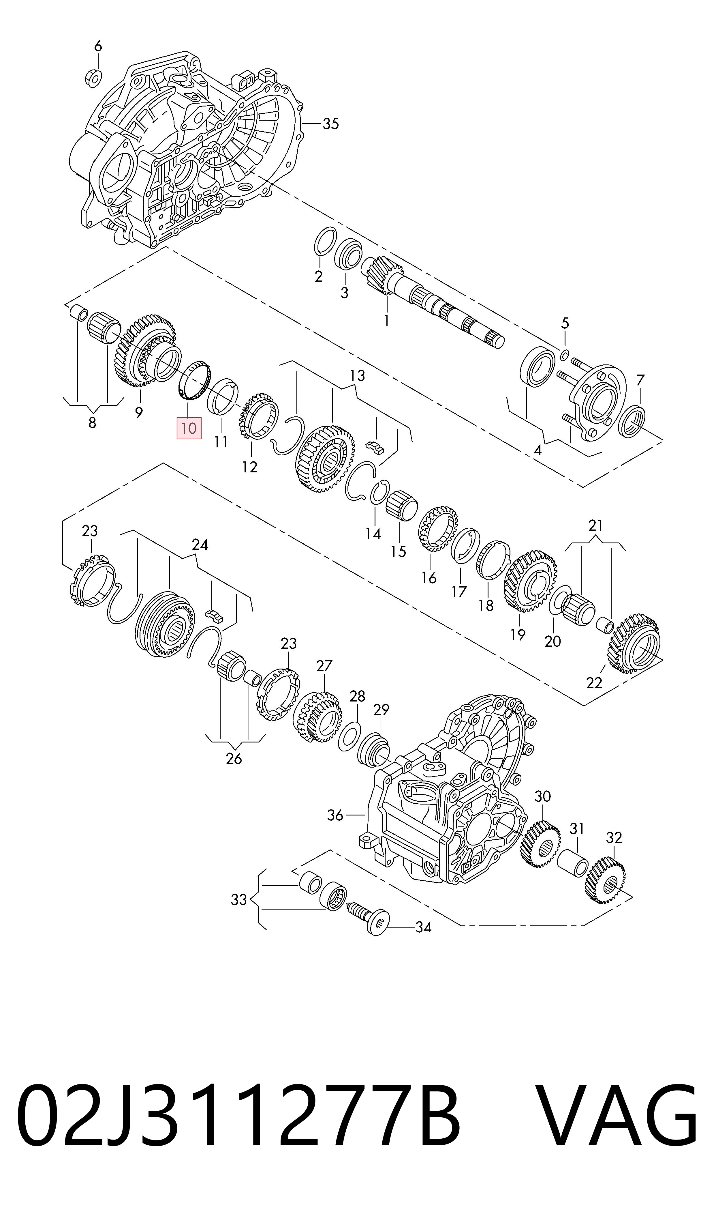 02J311277B VAG Кольцо синхронизатора