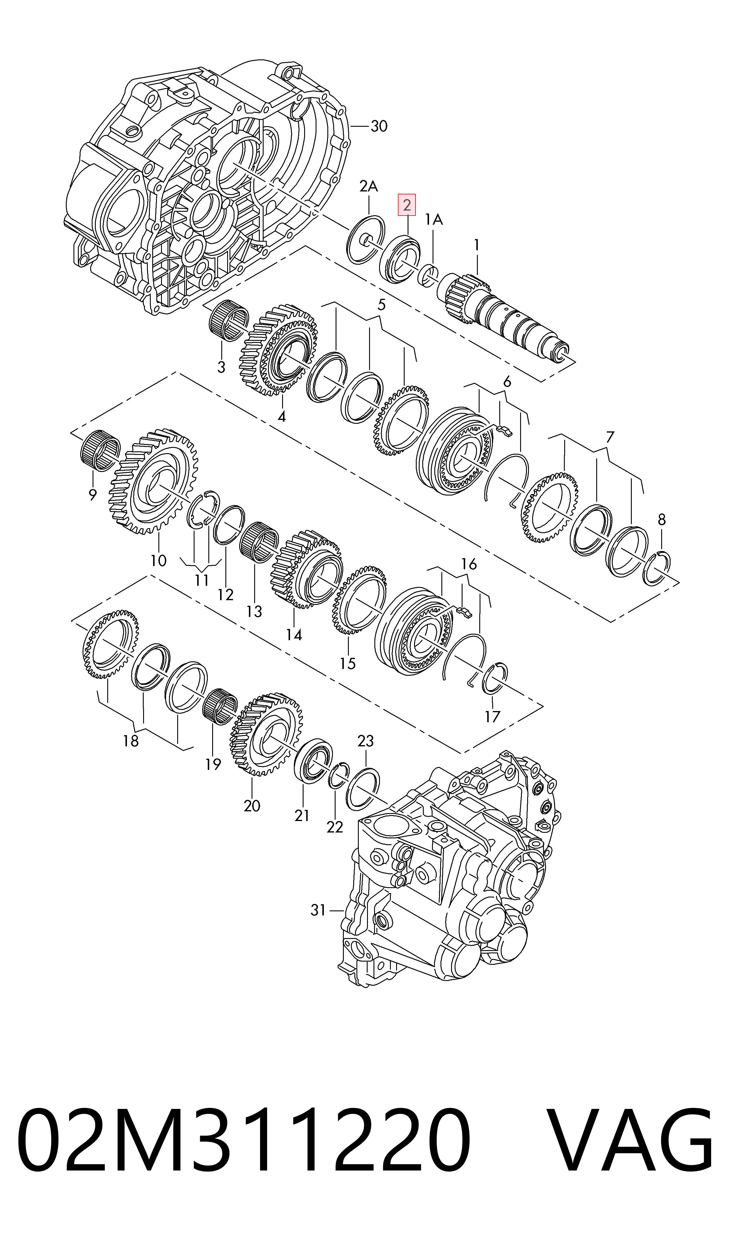 Ремкомплект коробки передач на Volkswagen Golf ALLTRACK VII BA5, BV5