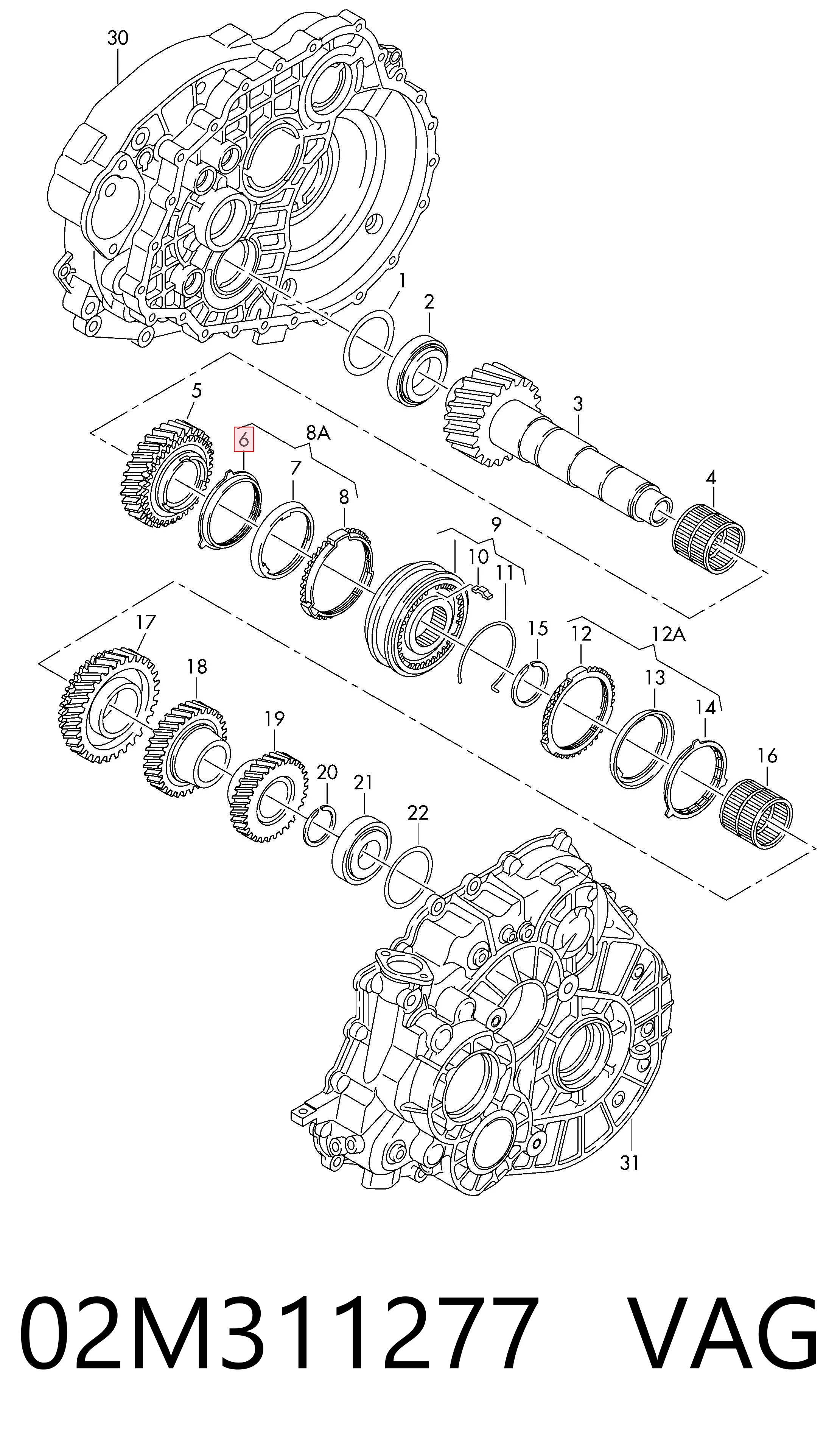 02M311277 VAG Кольцо синхронизатора