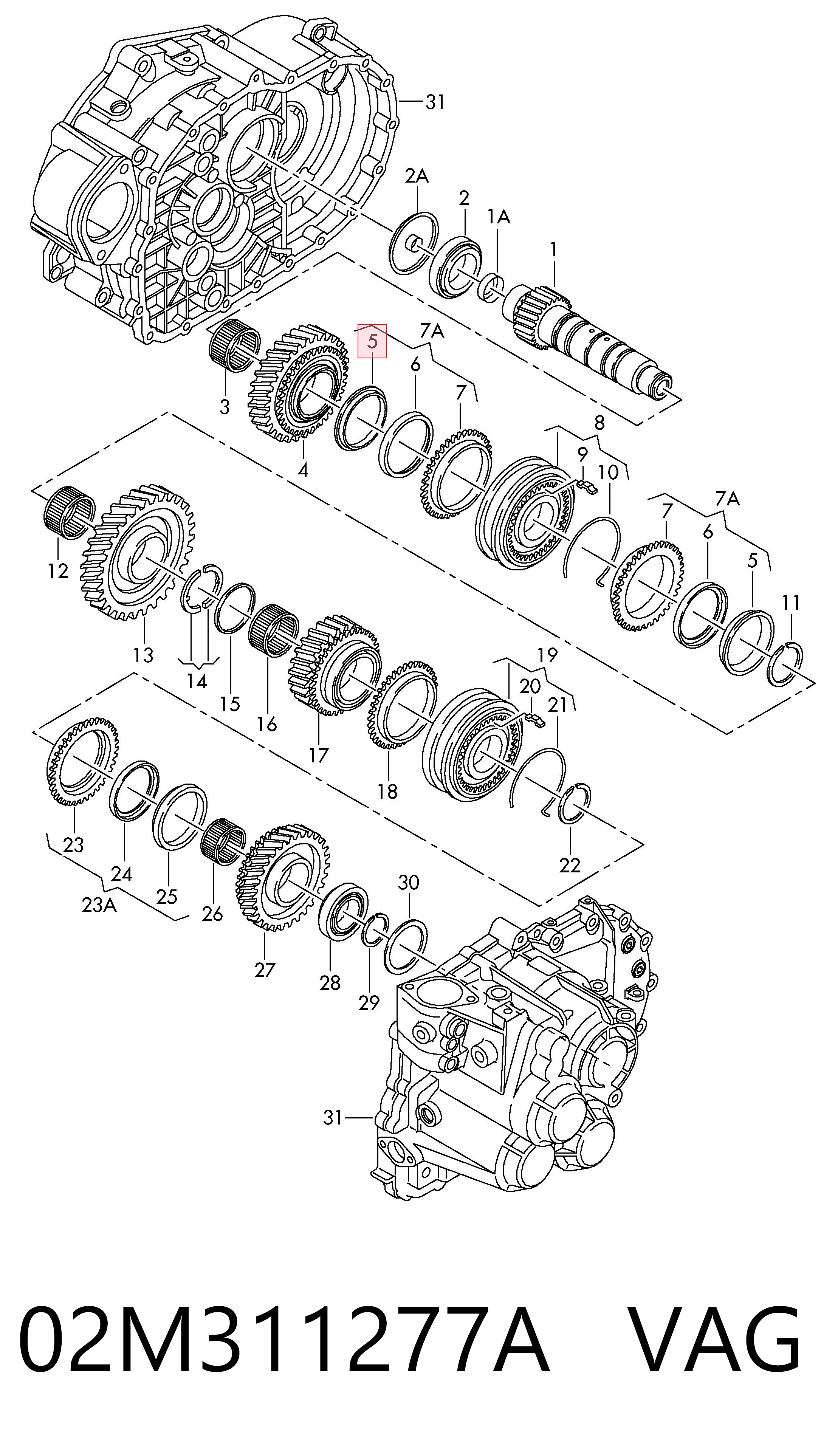 02M311277A VAG Кольцо синхронизатора
