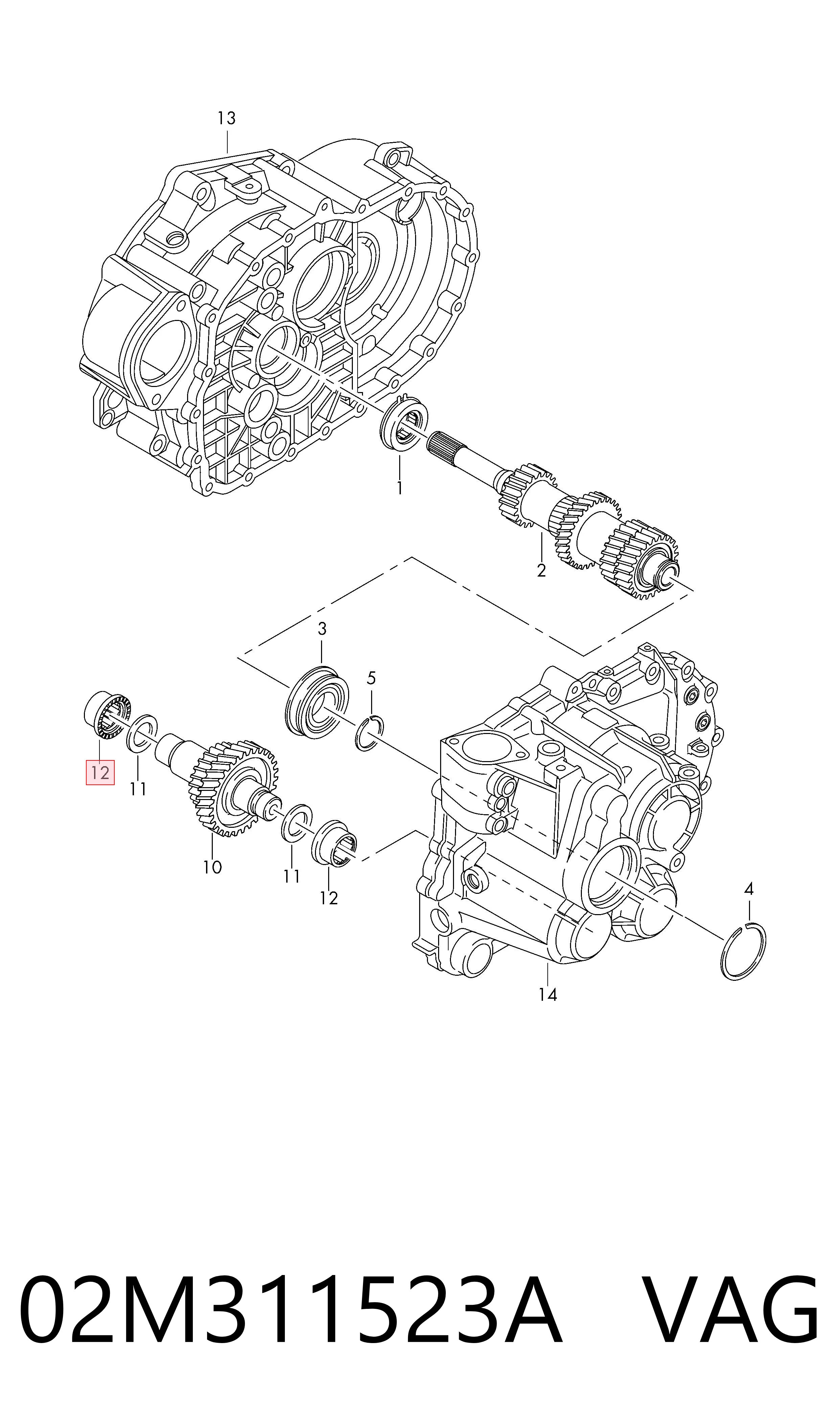 02M311523A VAG Подшипники коробки