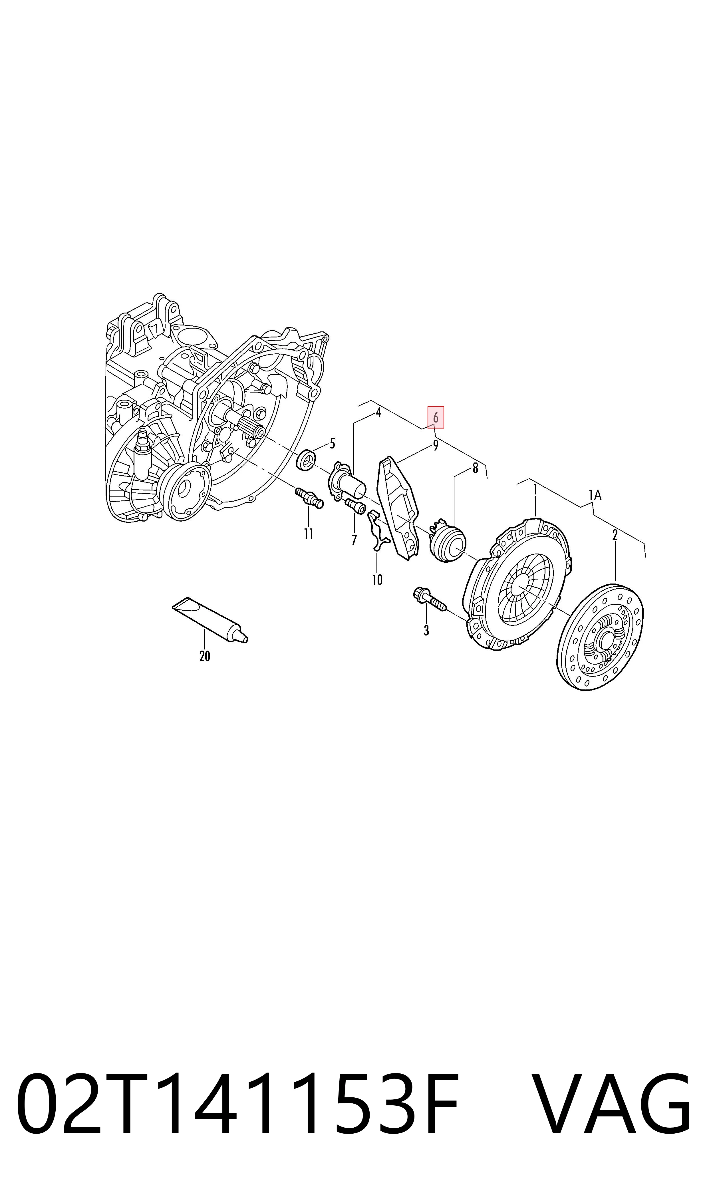 Подшипник скольжения сцепления VAG 02T141153F цена, от 38.22 USD