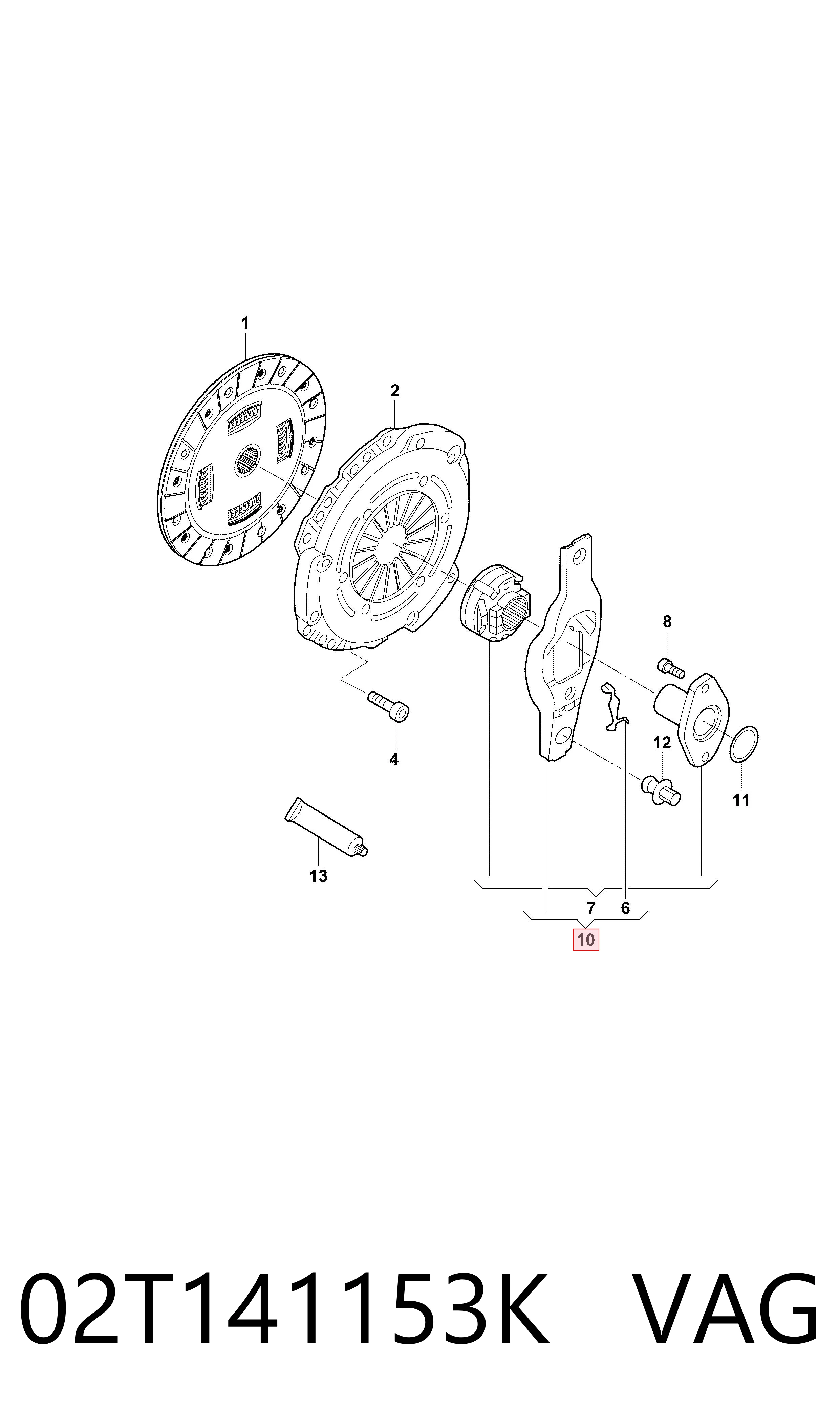 Выжимной подшипник 02T141153K VAG