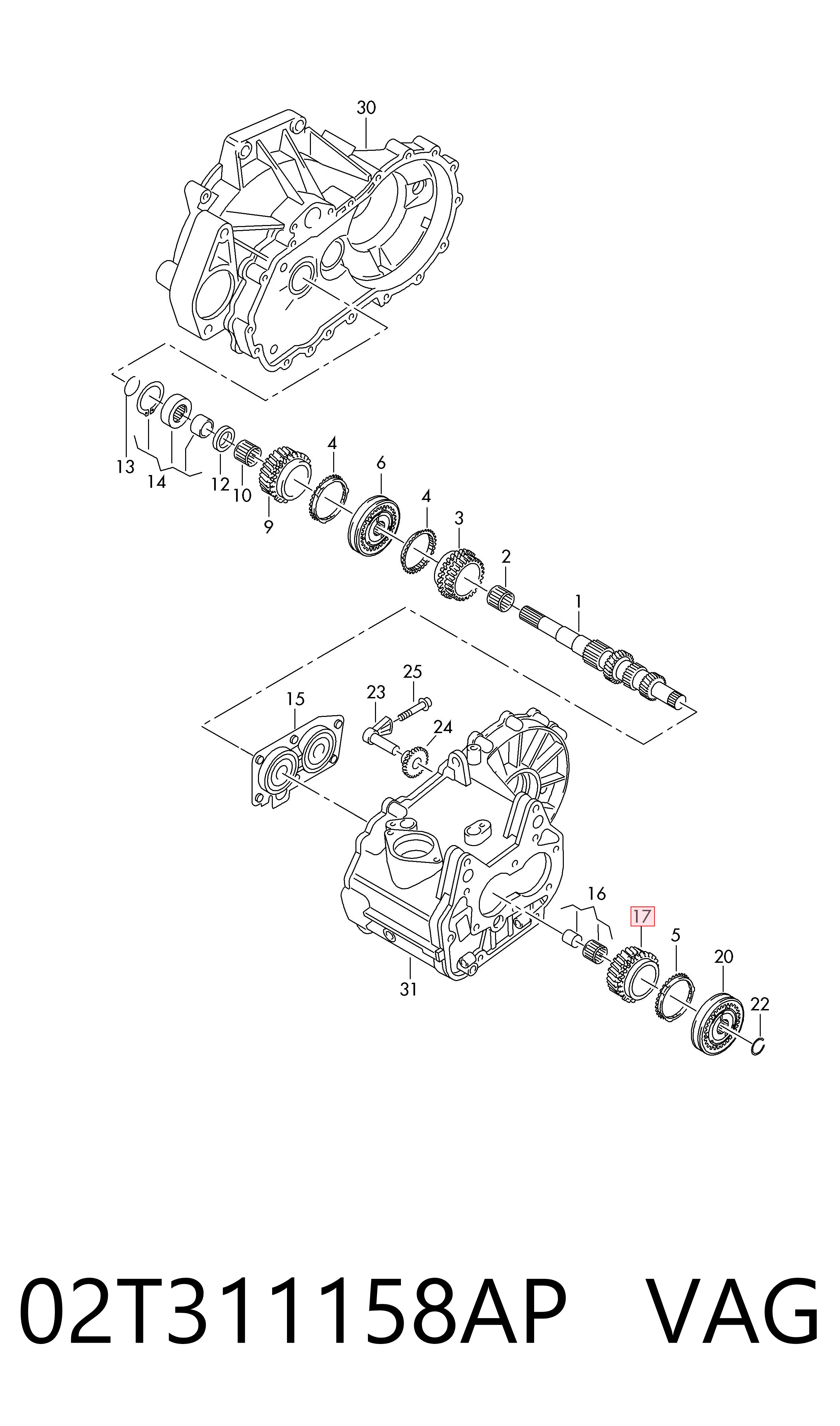 Купить Шестерня 5-й передачи ведущая Фольксваген Поло V 6R1, 6C1