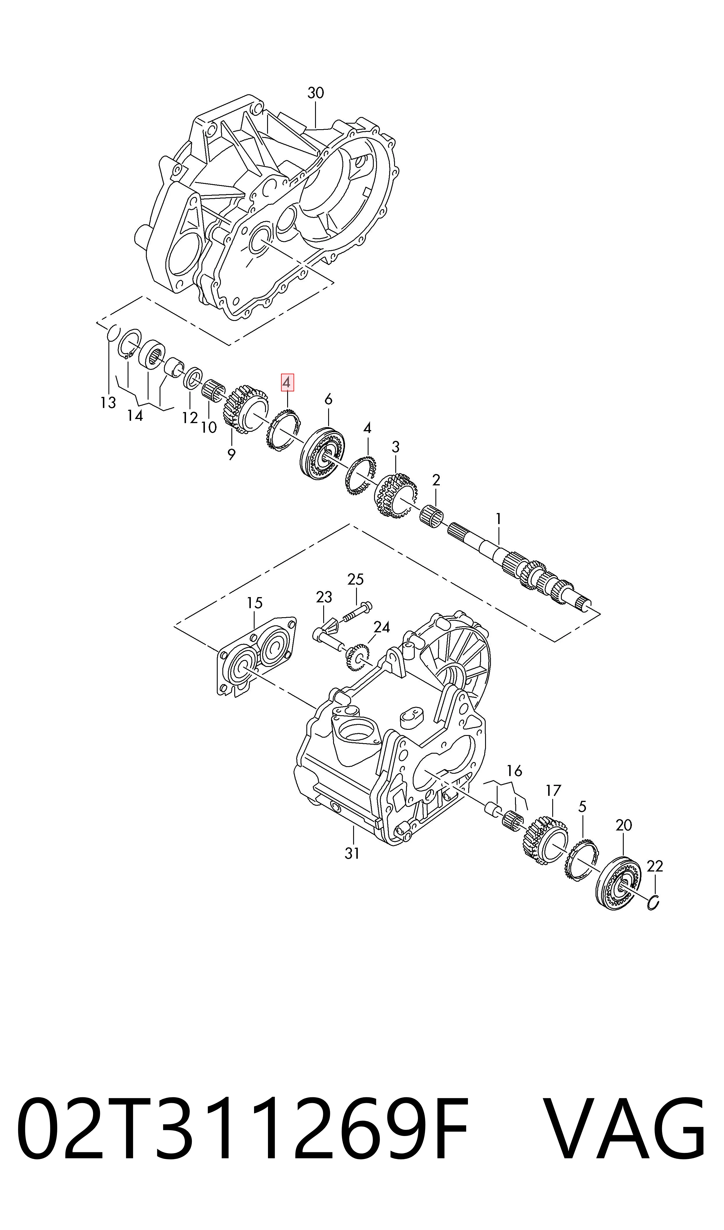 Кольцо синхронизатора VAG 02T311269F