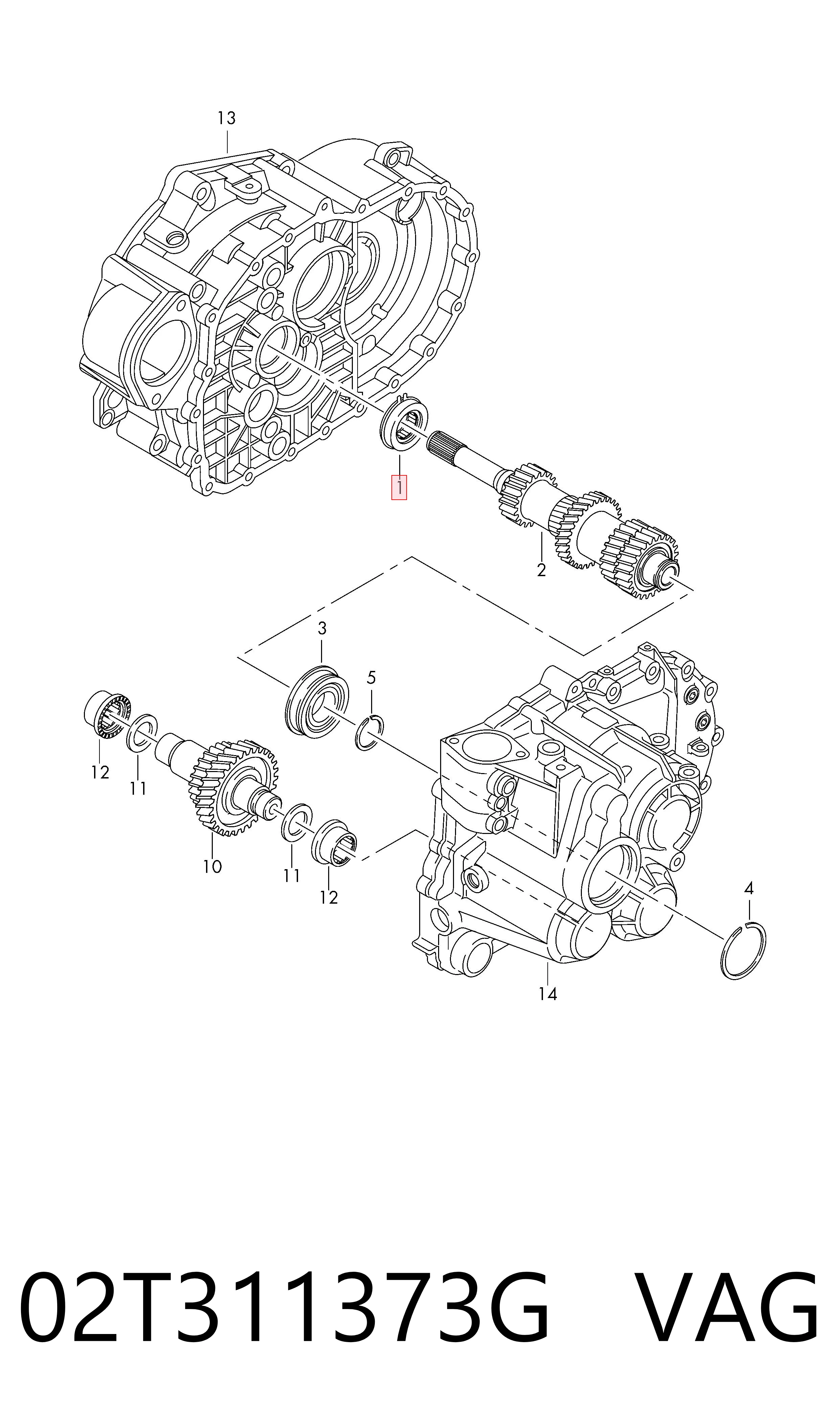 Подшипник первичного вала КПП VAG 02T311373G цена, от 19.26 USD
