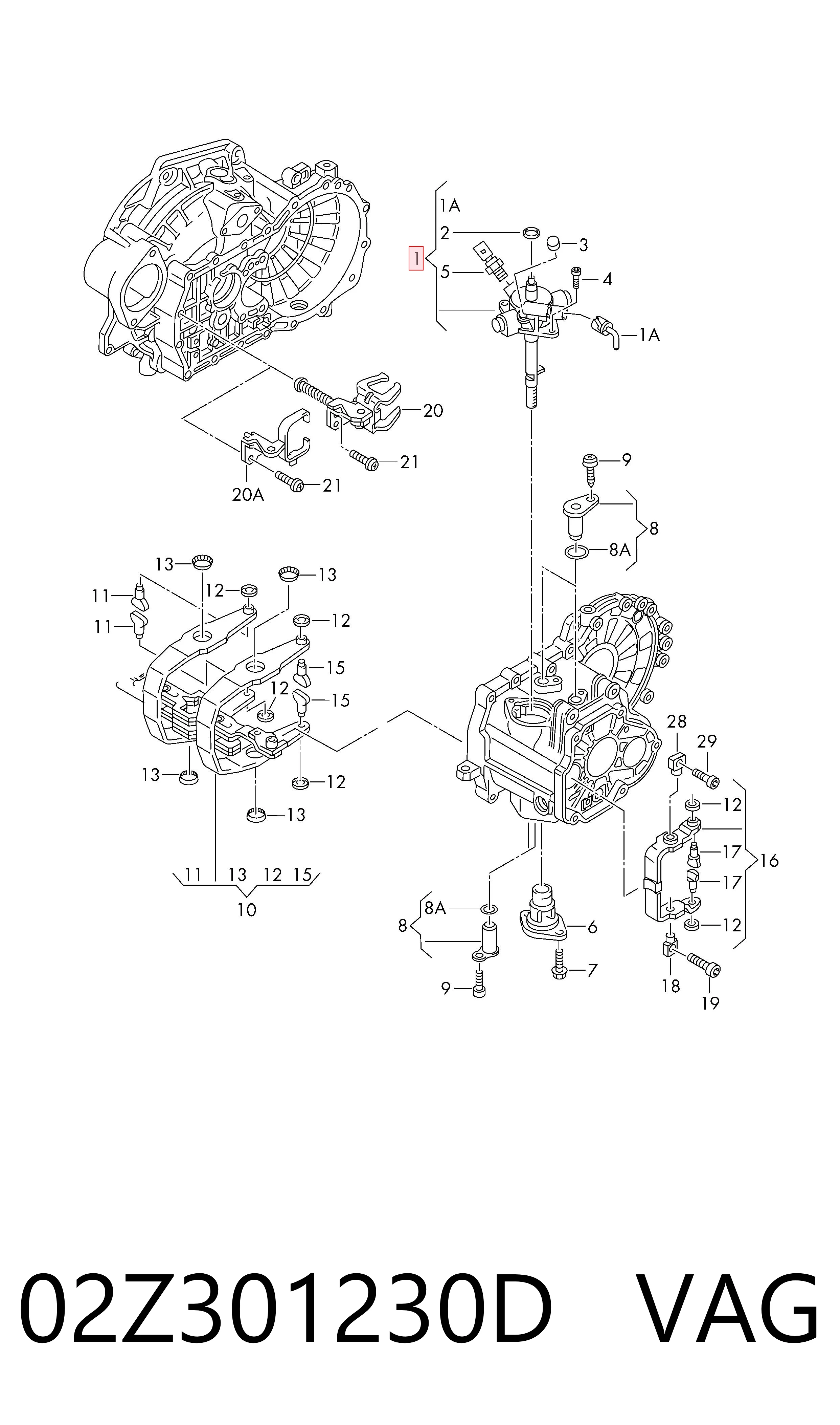 02Z301230D VAG Кулиса КПП