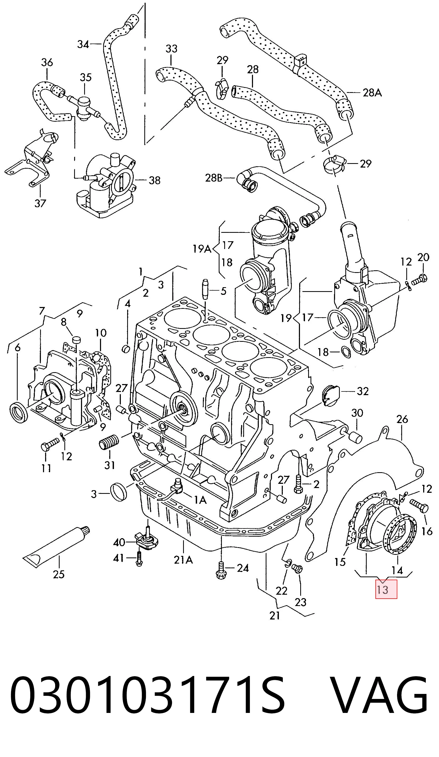 Купить 3L103040 AND Сальник коленвала задний