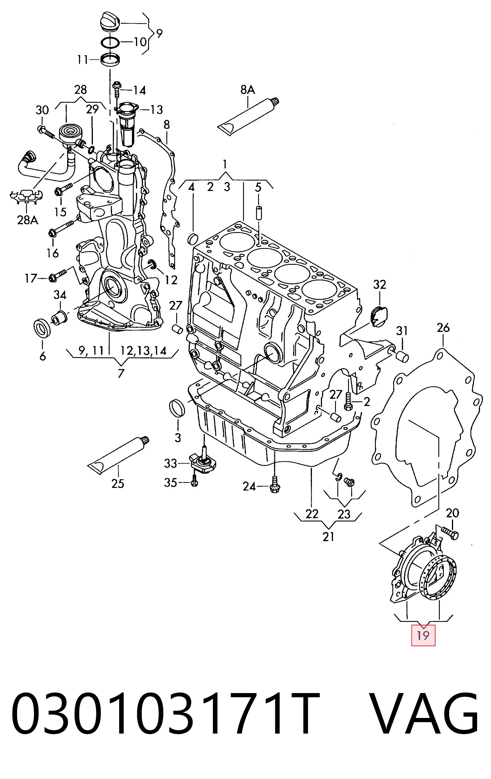  Сальник коленвала задний Seat Cordoba 