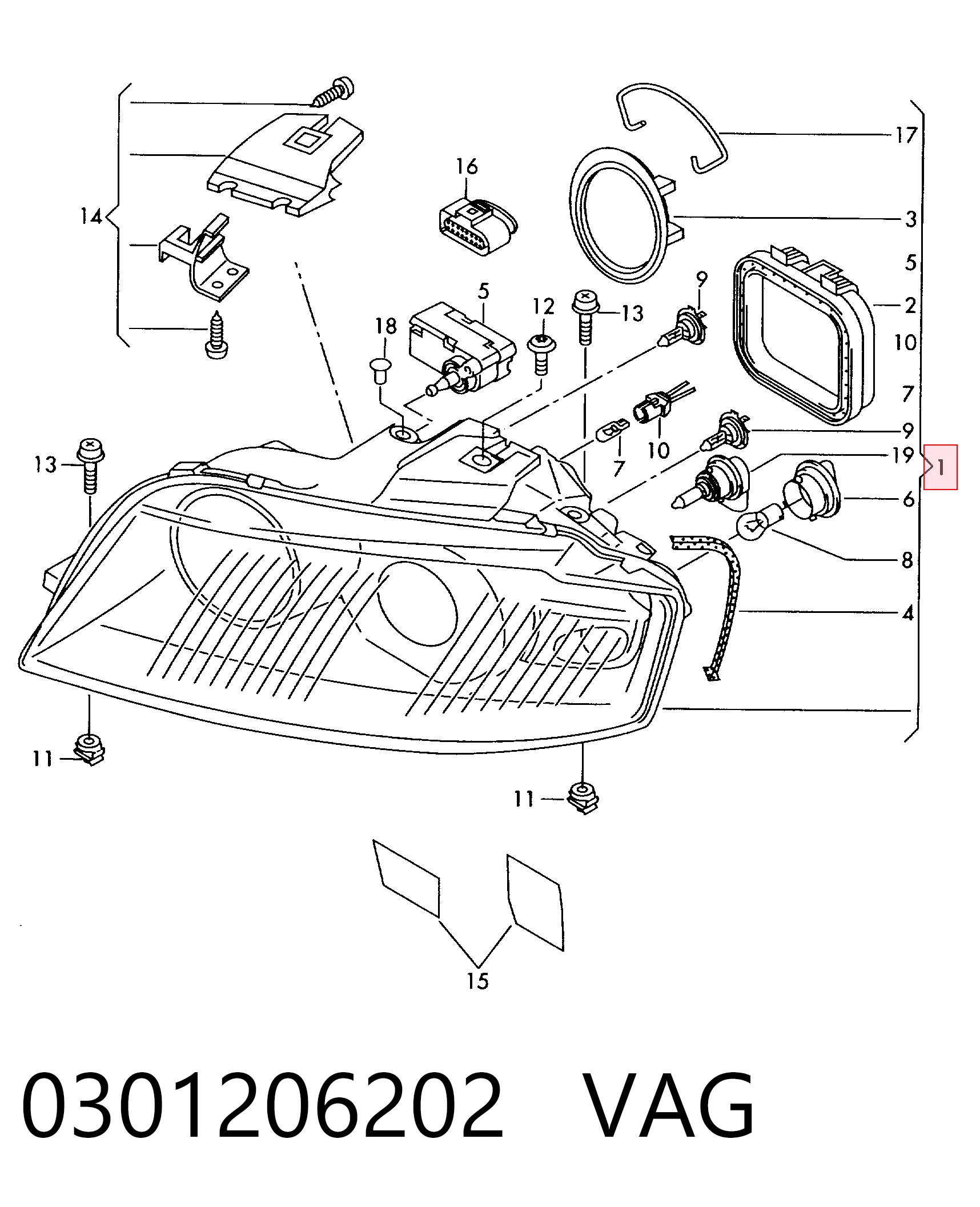  Правая фара Audi A3 