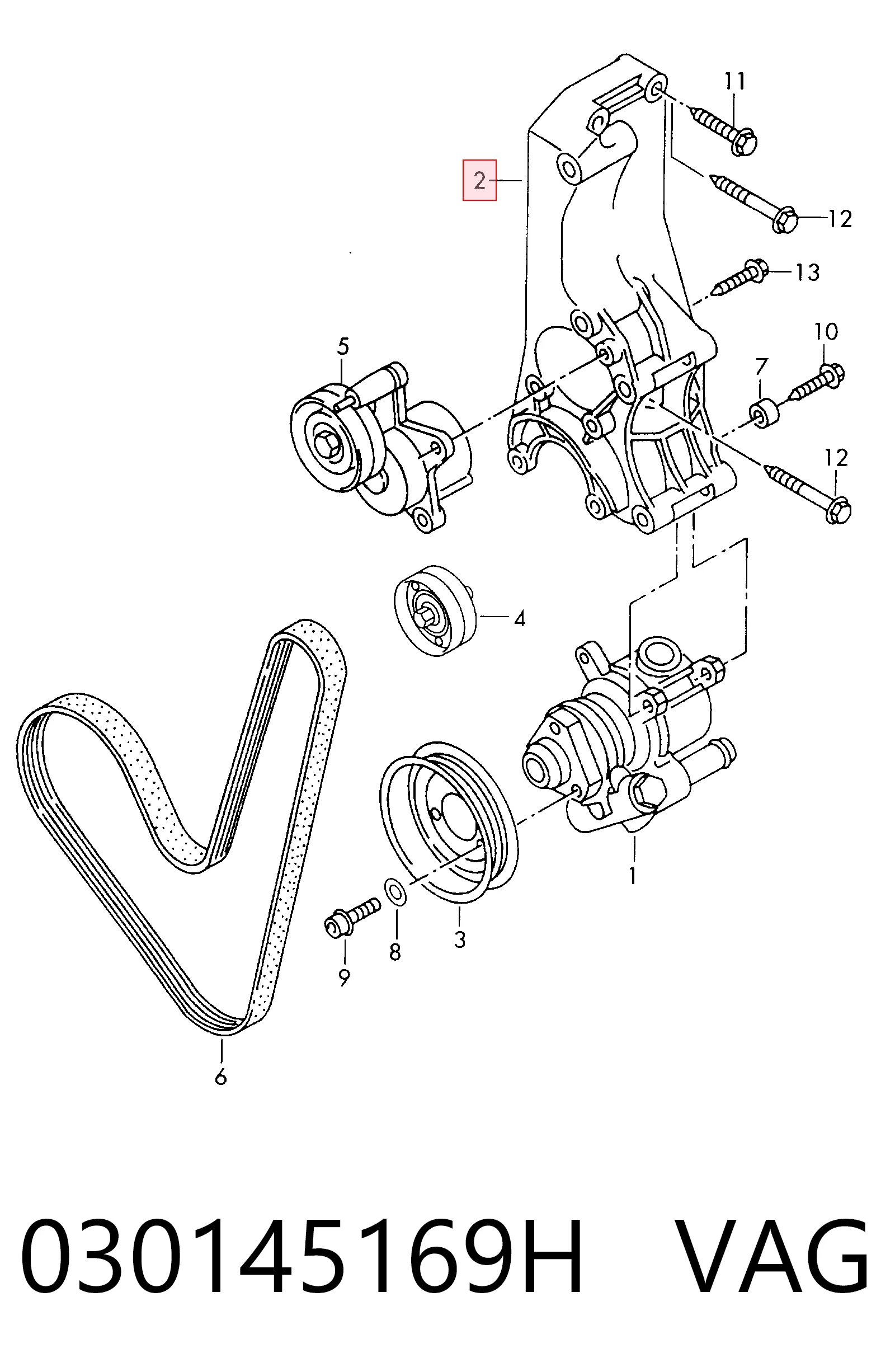 Кронштейн крепления генератора на Volkswagen Polo III 6KV2