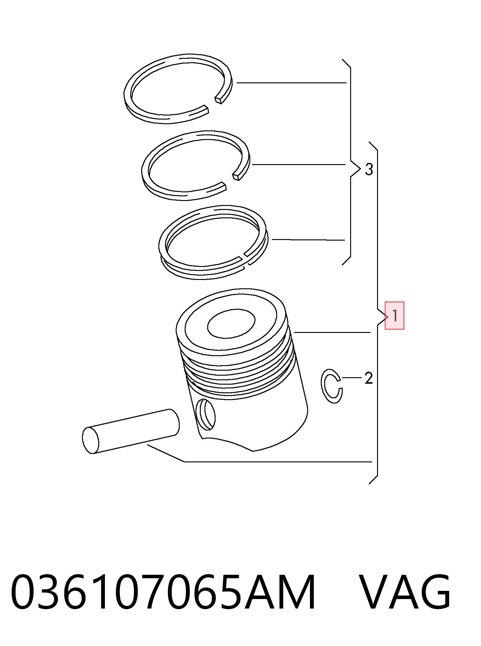 Поршень в сборе Volkswagen Lupo хэтчбек (6X, 6E) (1998 - 2005) цена, от 50.51 USD