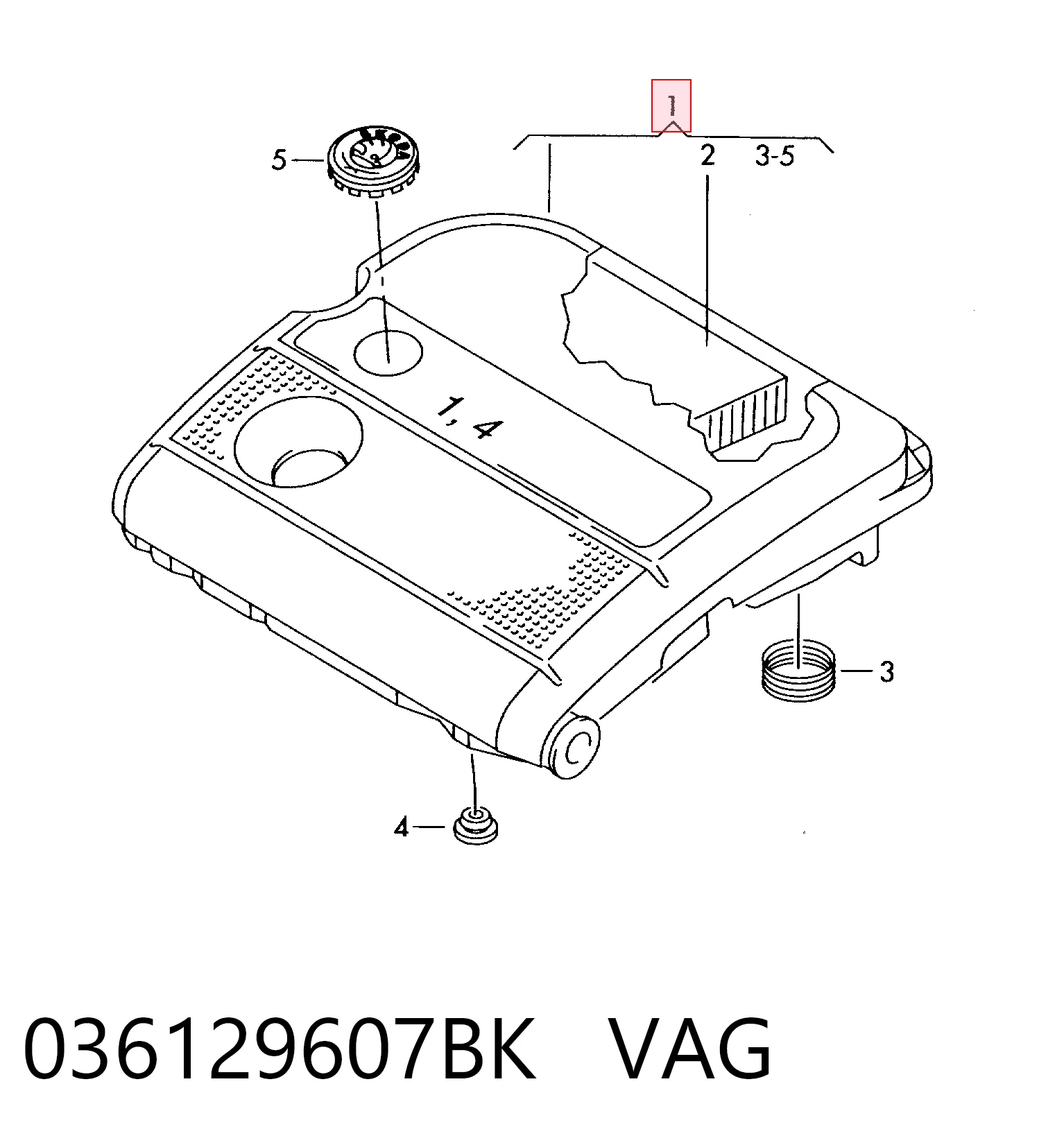 036129607BK VAG Коробка фильтра