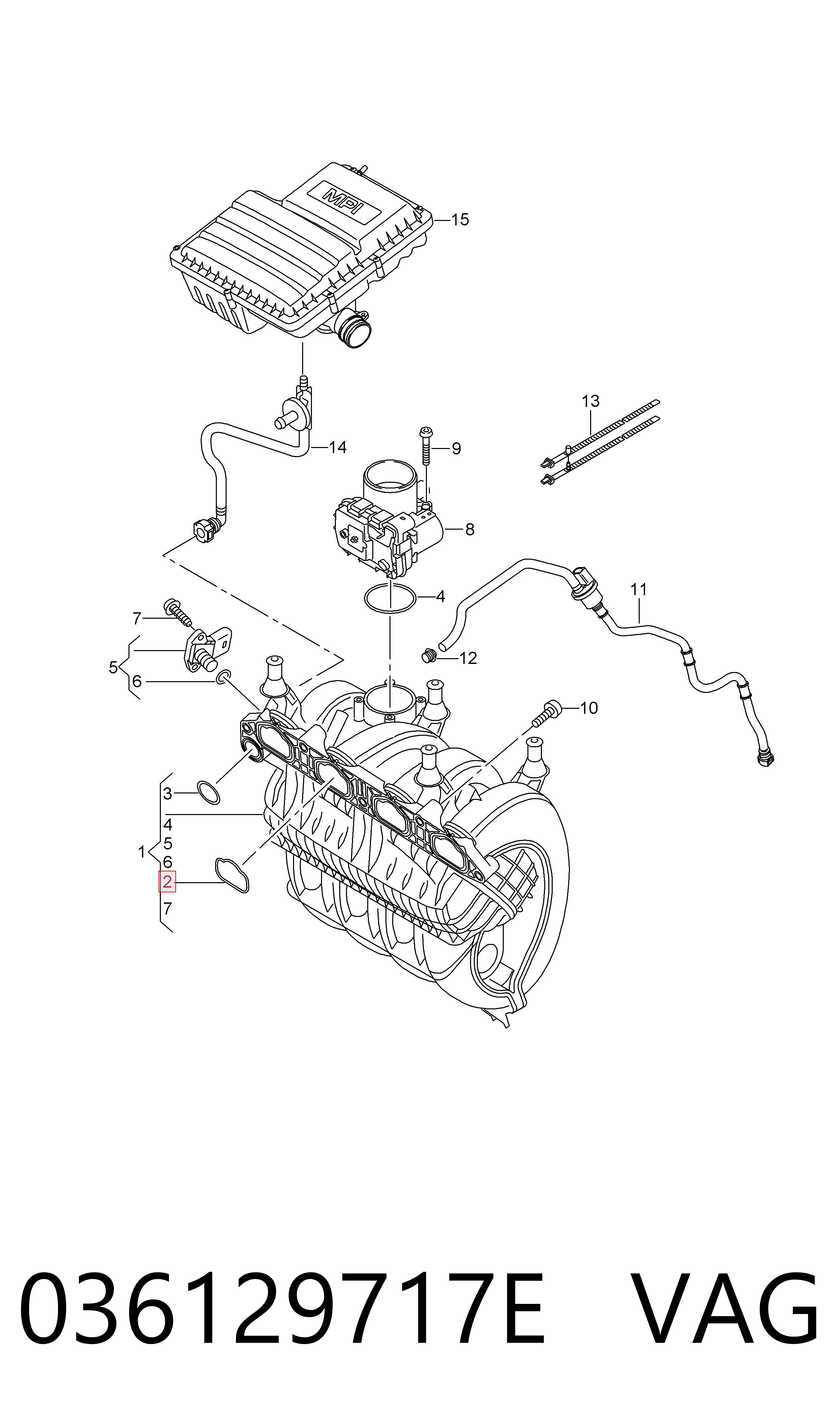  Прокладка впускного коллектора Audi A3 
