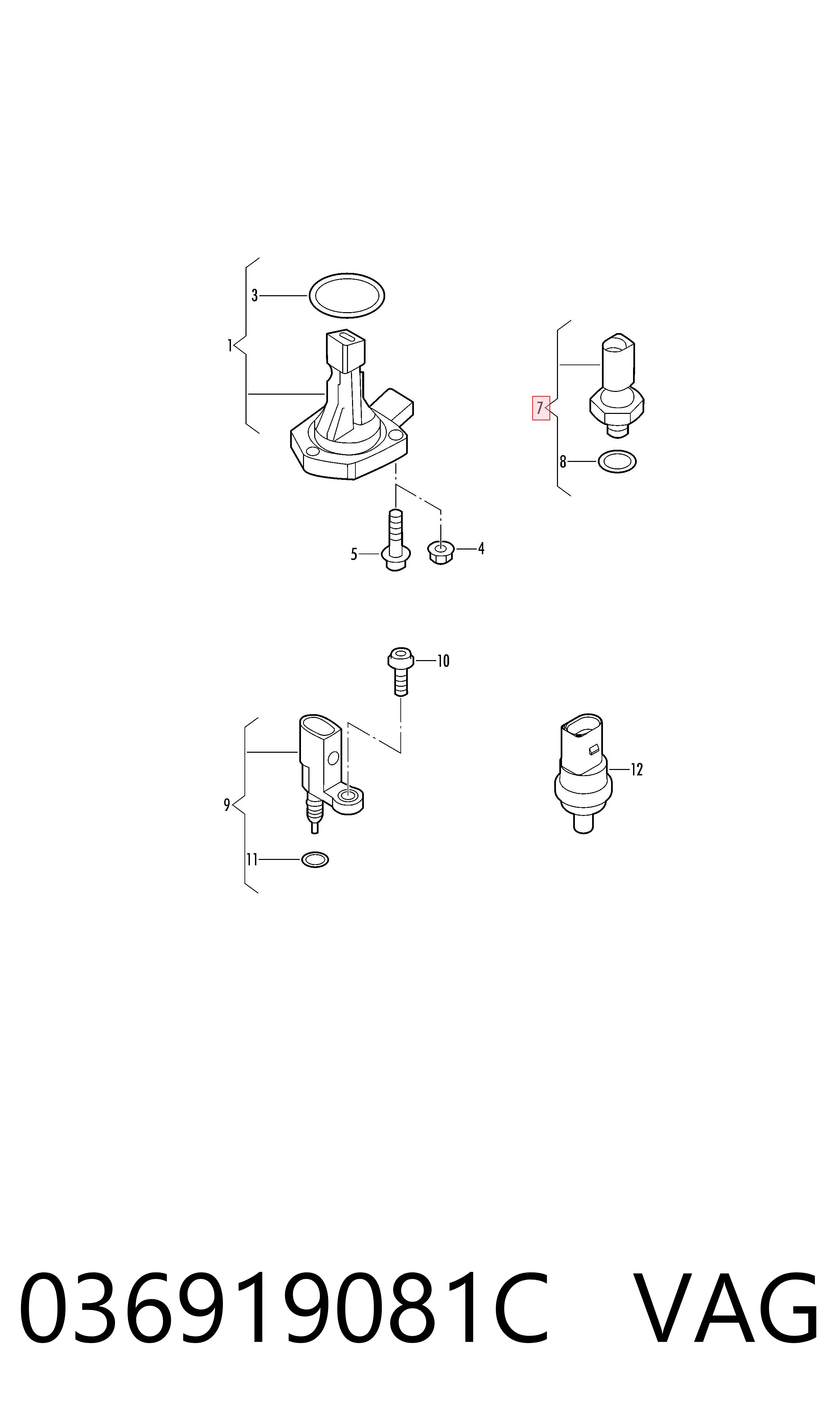 036919081C VAG Датчик указателя давления масла