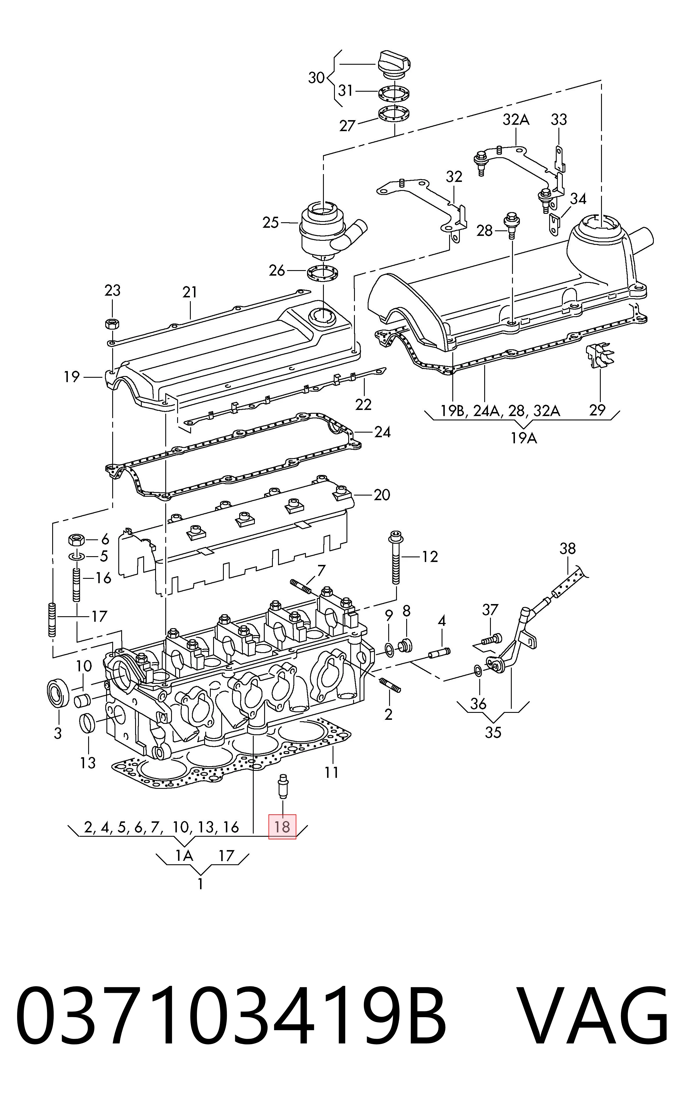 Направляющие клапанов Volkswagen Golf IV хэтчбек (1J1) (1997 - 2008) цена, от 2.55 USD