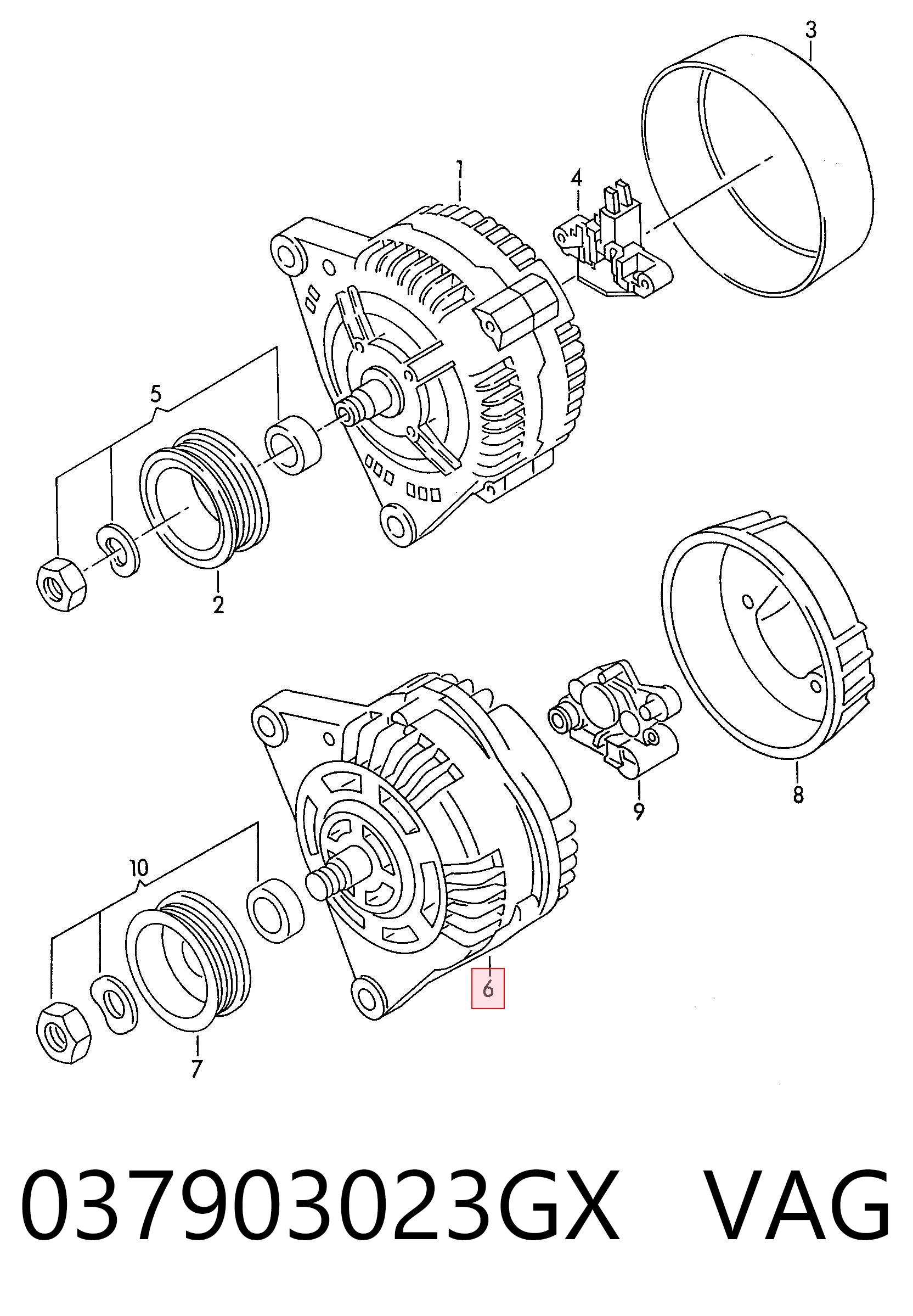 Генератор VAG 037903023GX