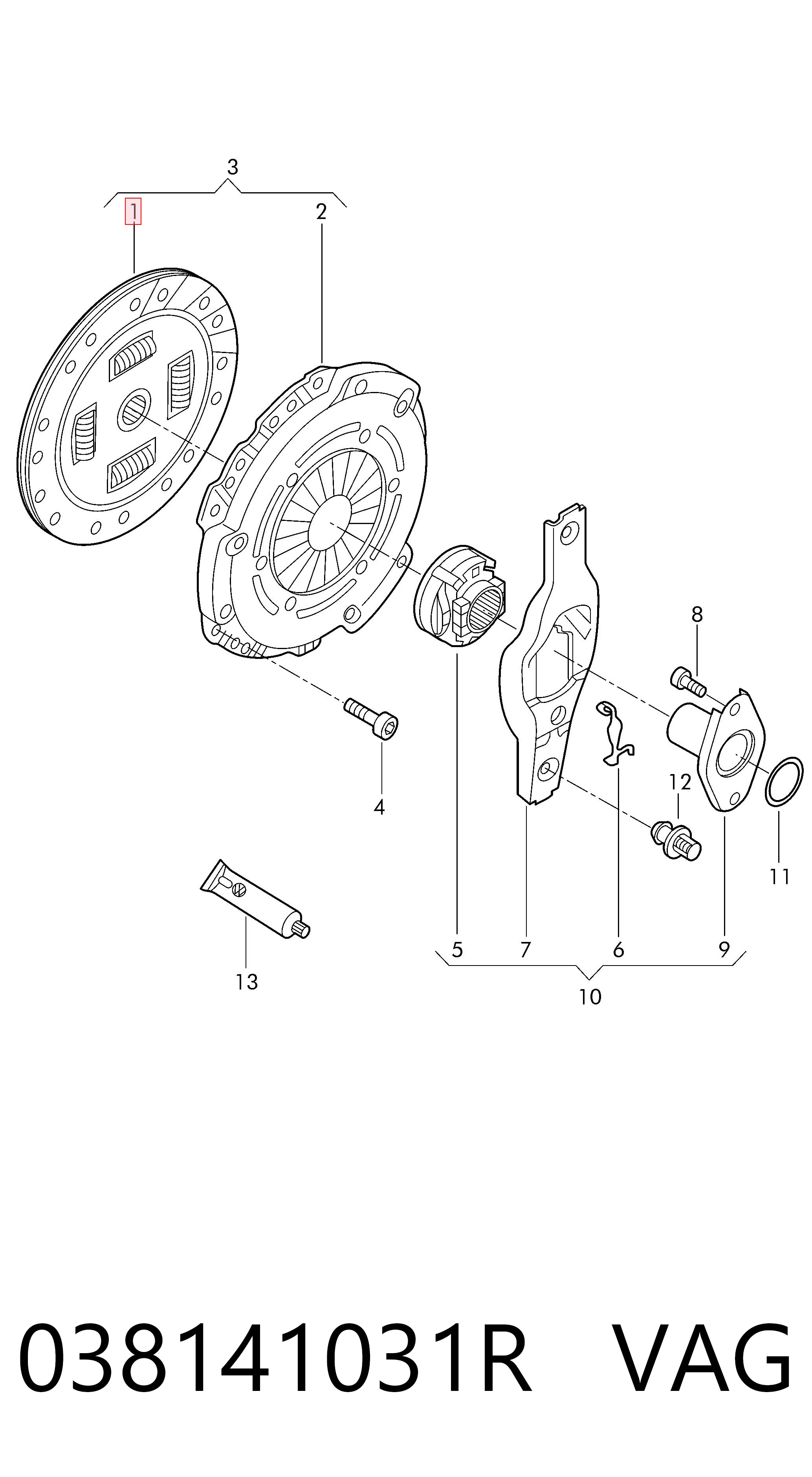 Диск сцепления ведомый на Volkswagen Polo IV 9N, 9A