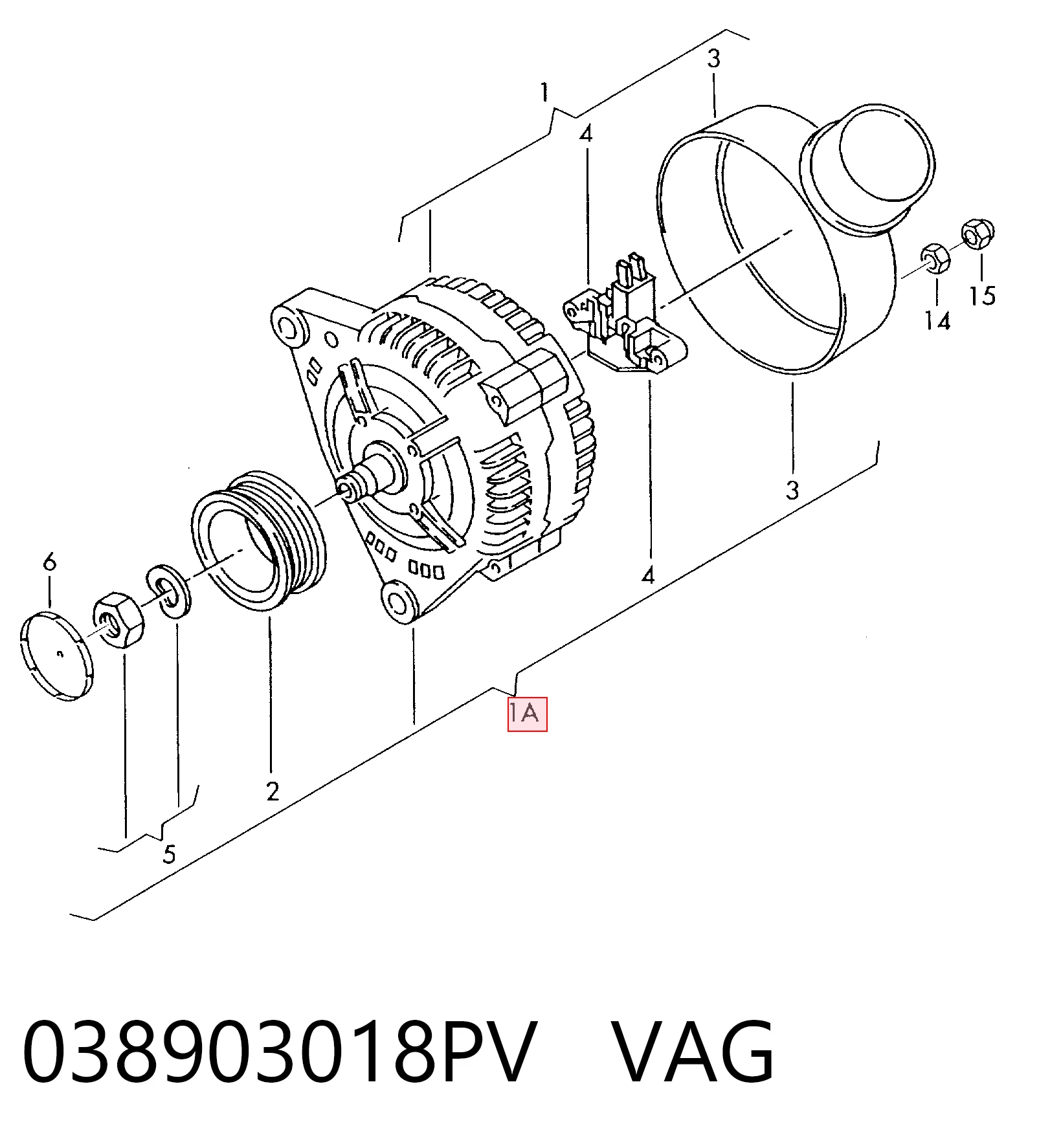 038903018PV VAG Генератор автомобильный