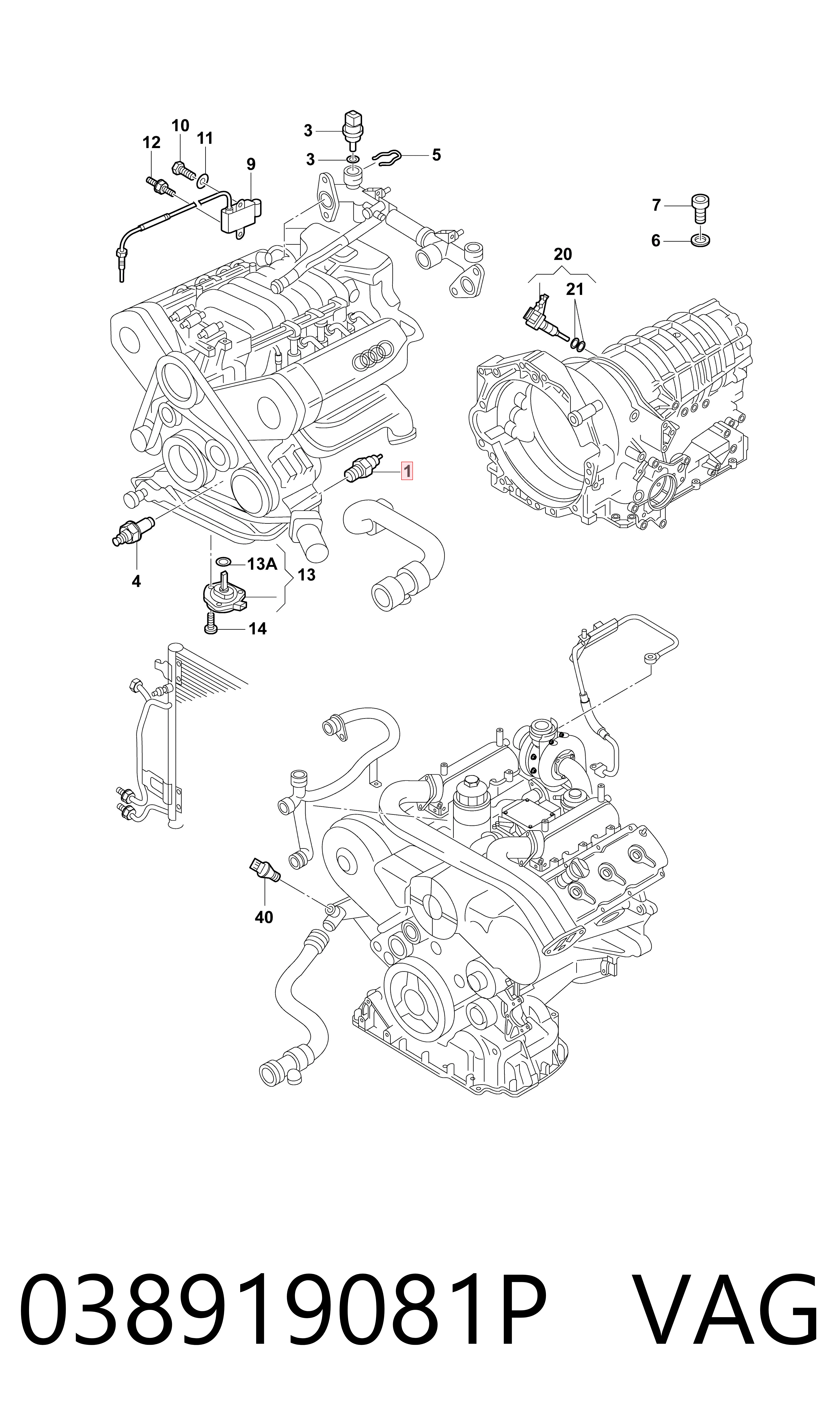038919081P VAG Датчик указателя давления масла