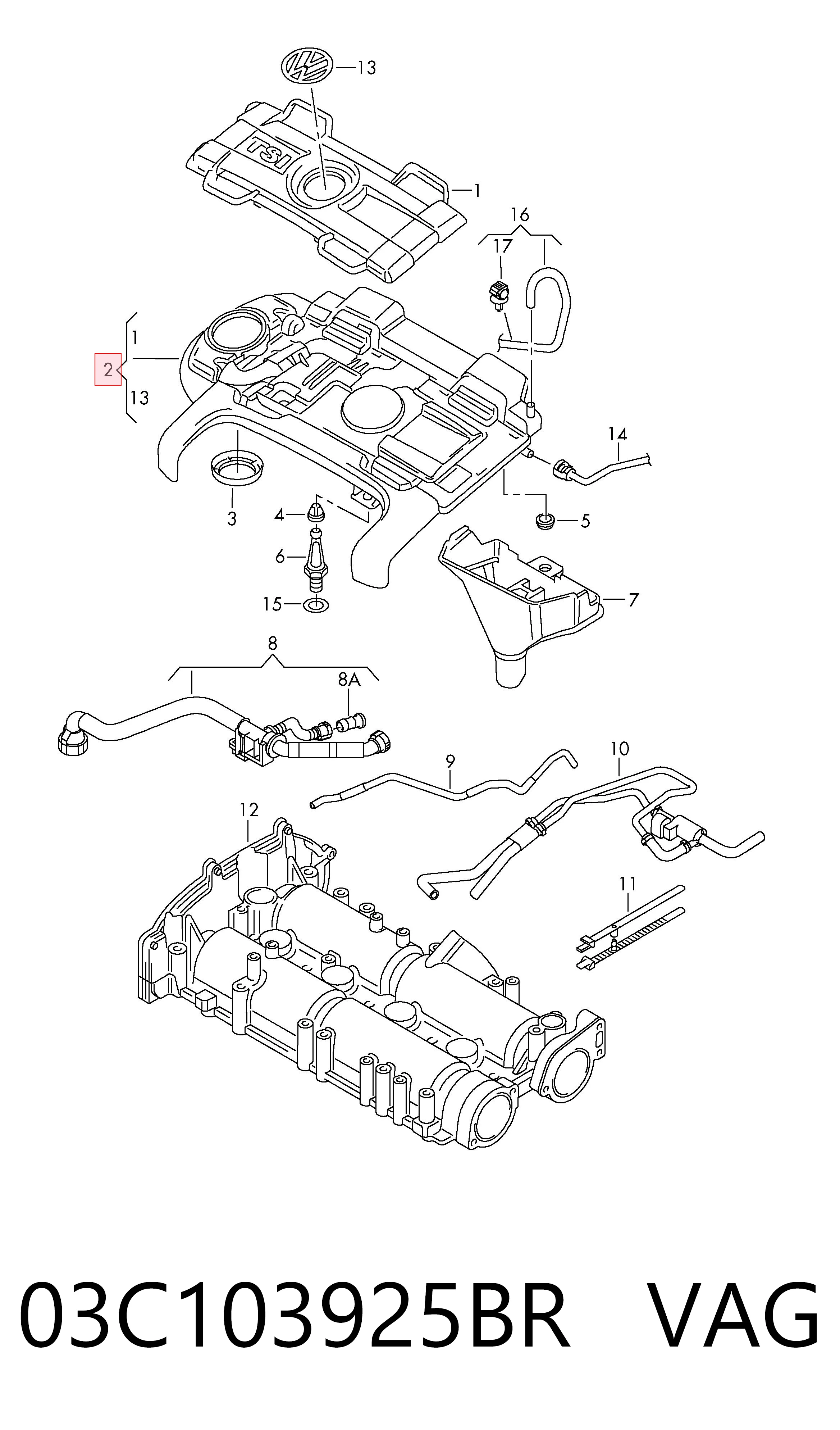 03C103925BR VAG Крышка мотора декоративная